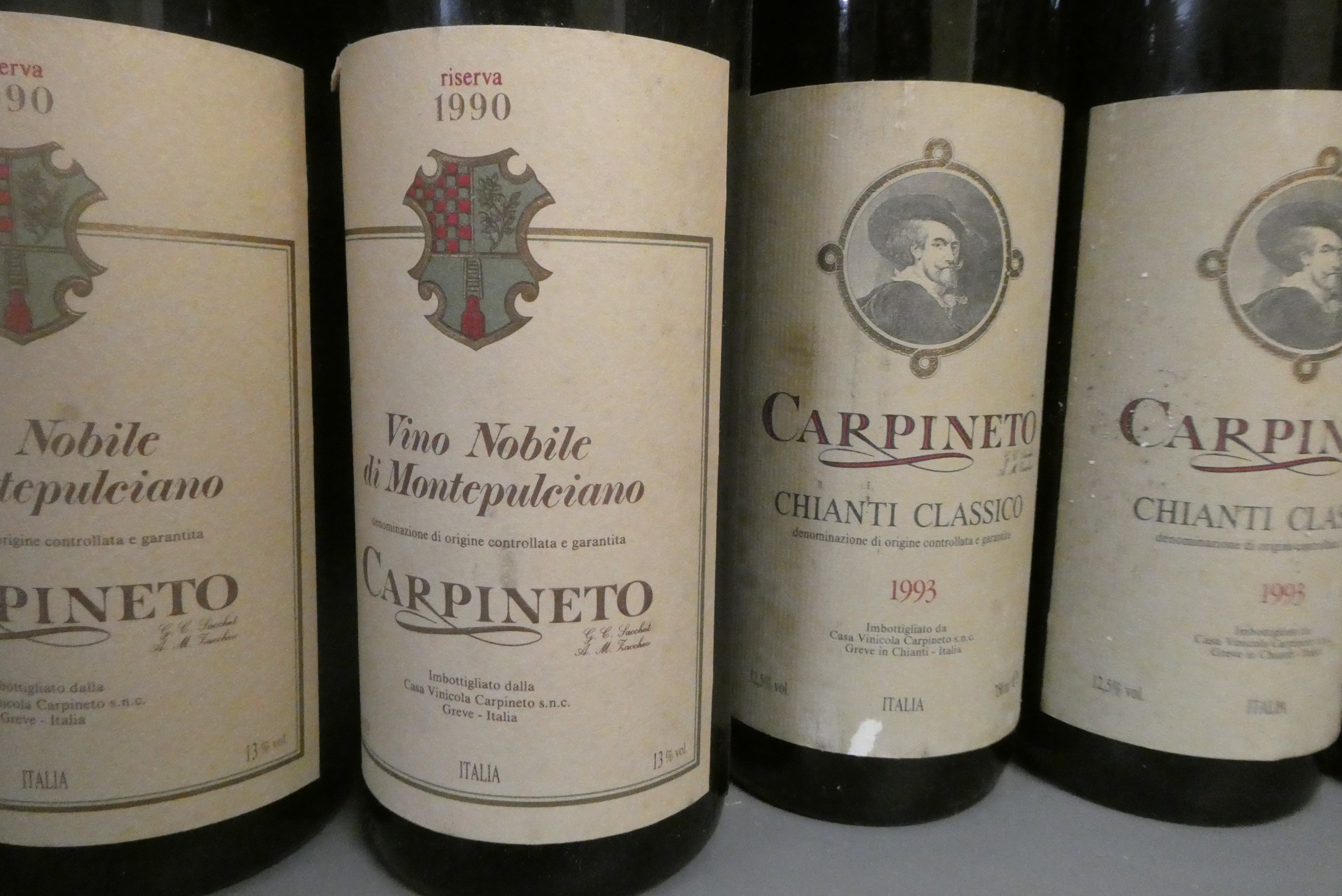 Eleven bottles of Carpineto, comprising eight 1990 Vino Nobile di Montepulciano and three 1993 Image