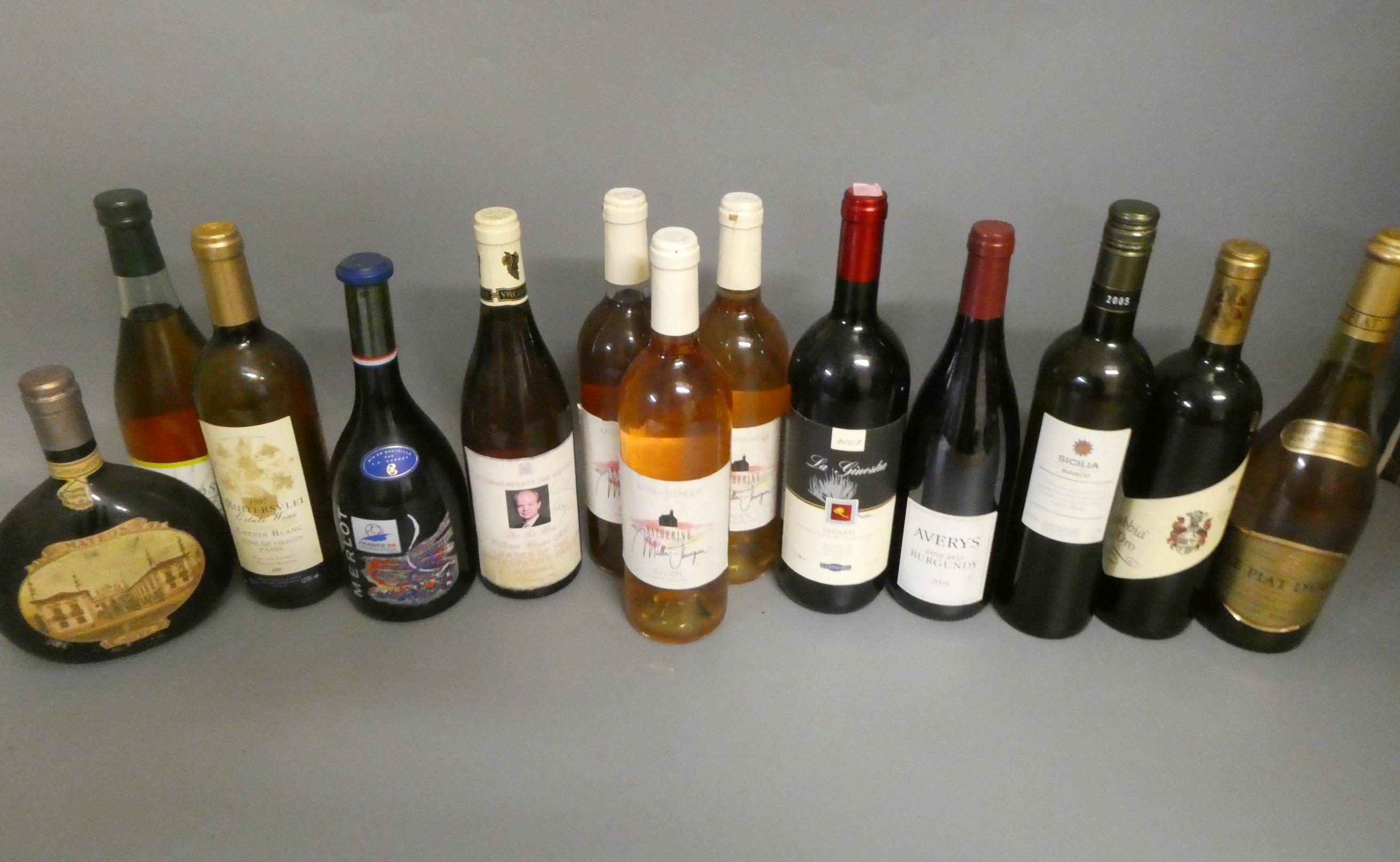 Thirteen bottles of mixed European wine Image