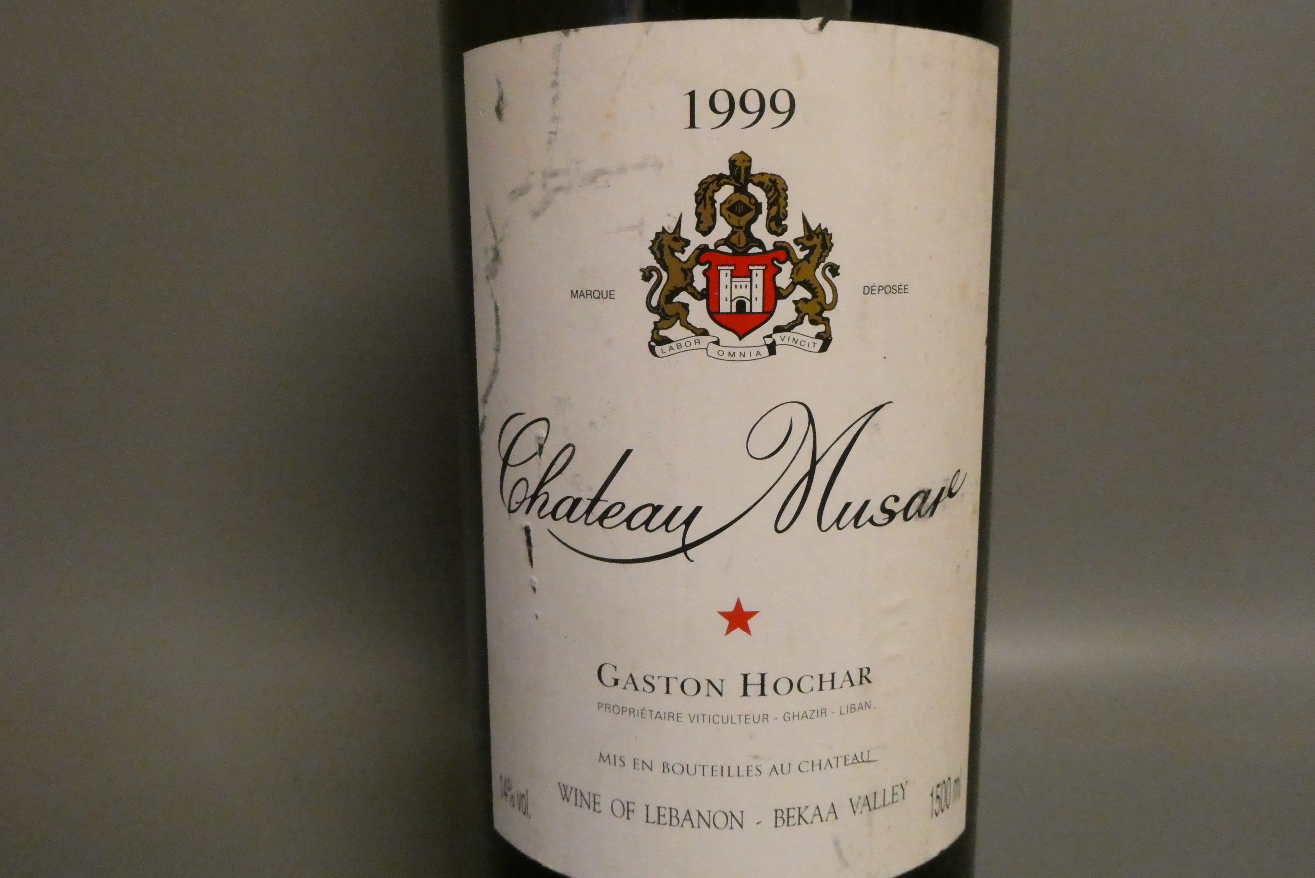 One magnum Chateau Musar, 1999, Gaston Hochar (Est. plus 24% premium inc. VAT) Image