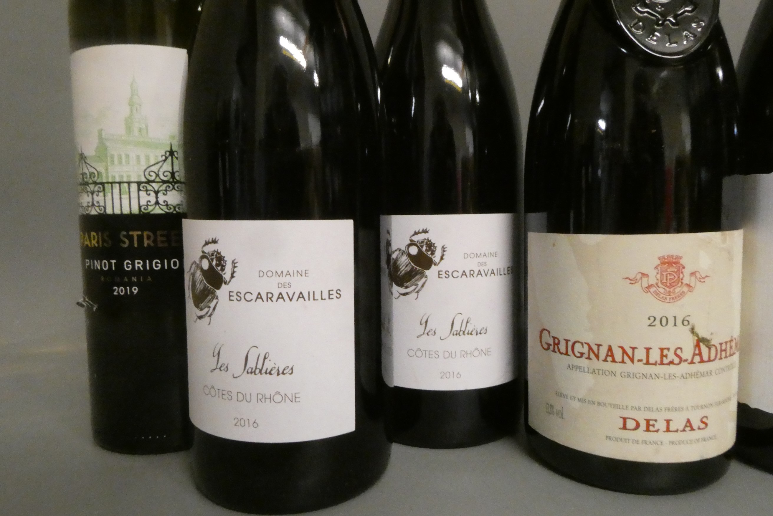 Nine bottles of French and European wine Image