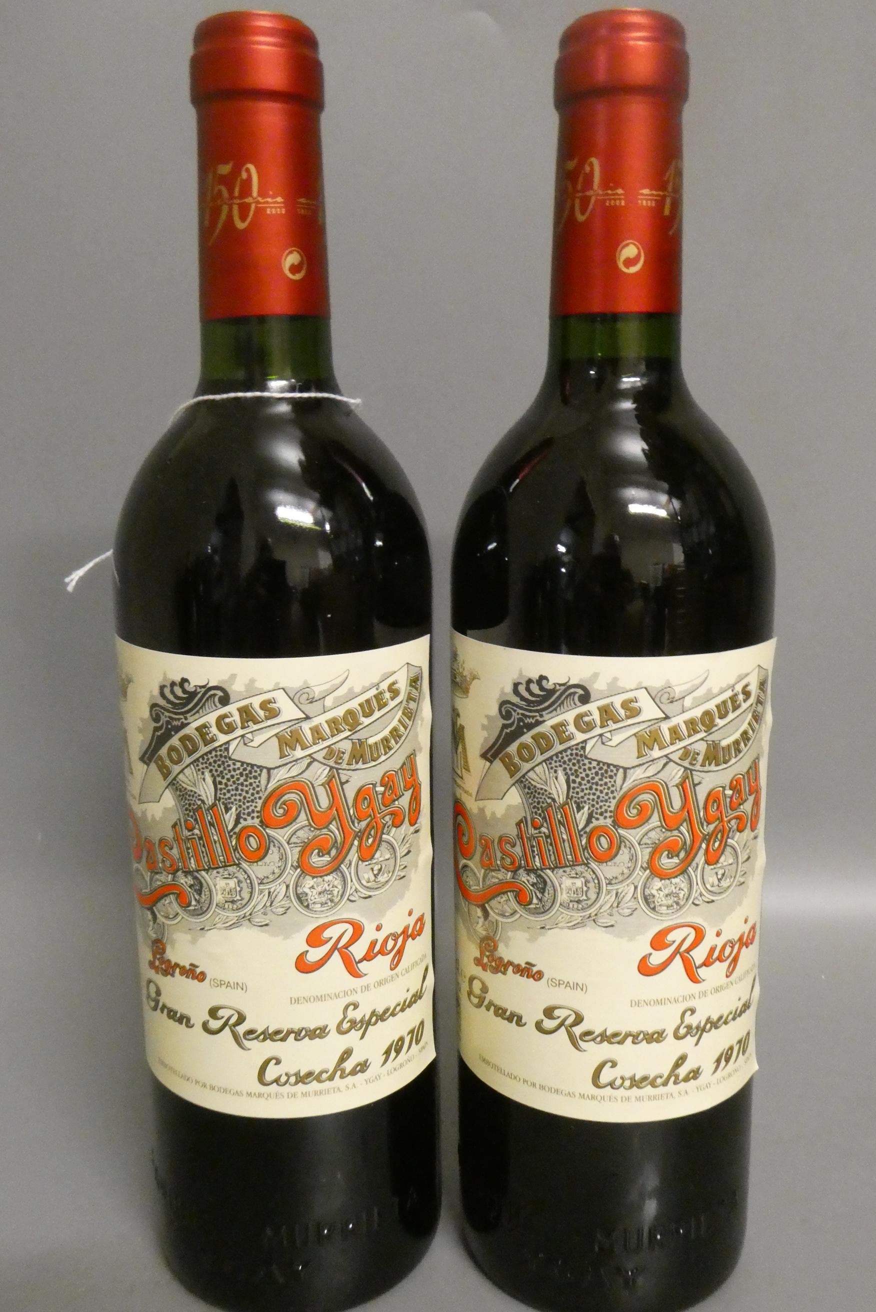 Two bottles Castillo Ygay, 1970, Marques de Murrieta, gran reserva especial, rioja (Est. plus 24% Image