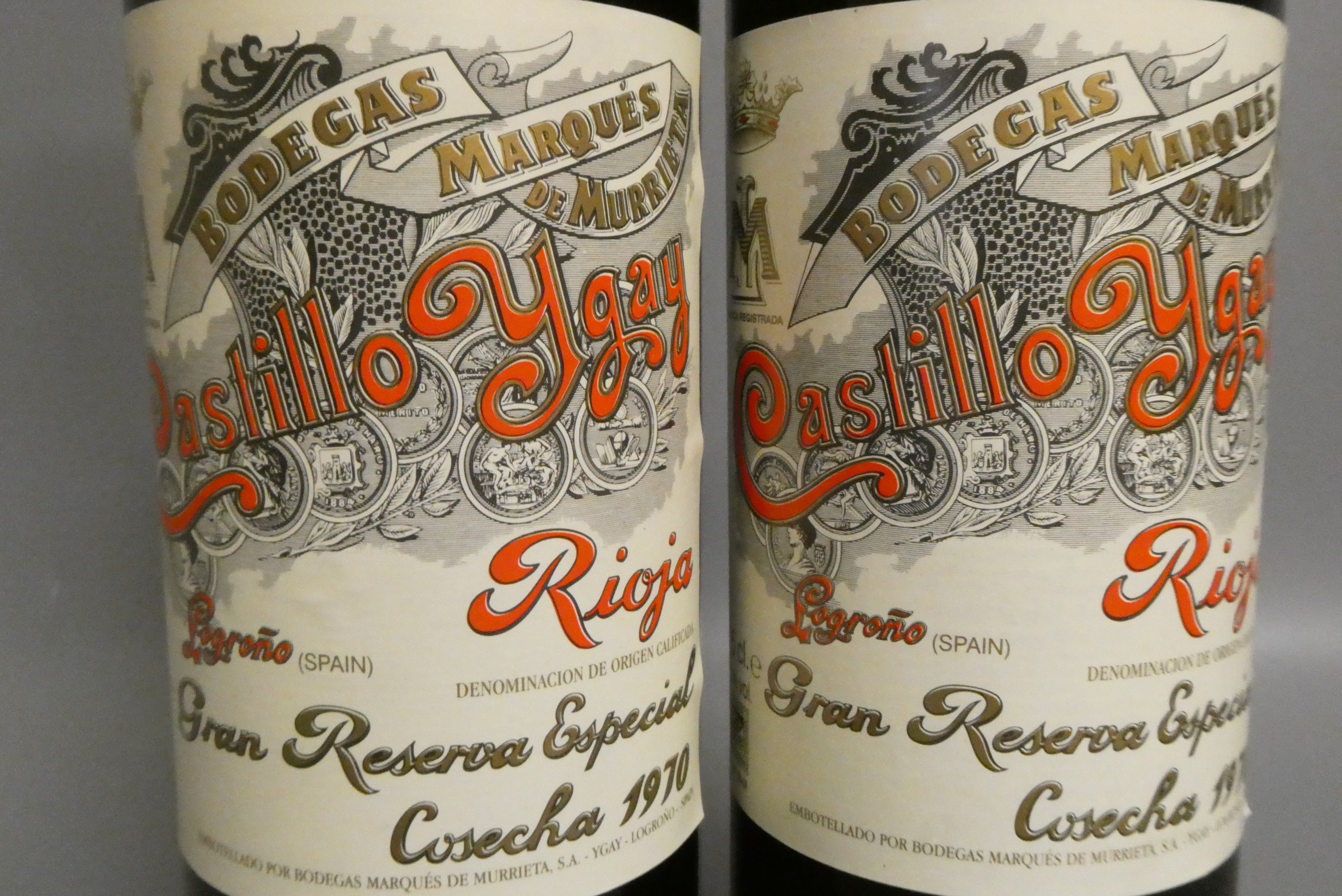 Two bottles Castillo Ygay, 1970, Marques de Murrieta, gran reserva especial, rioja (Est. plus 24% Image