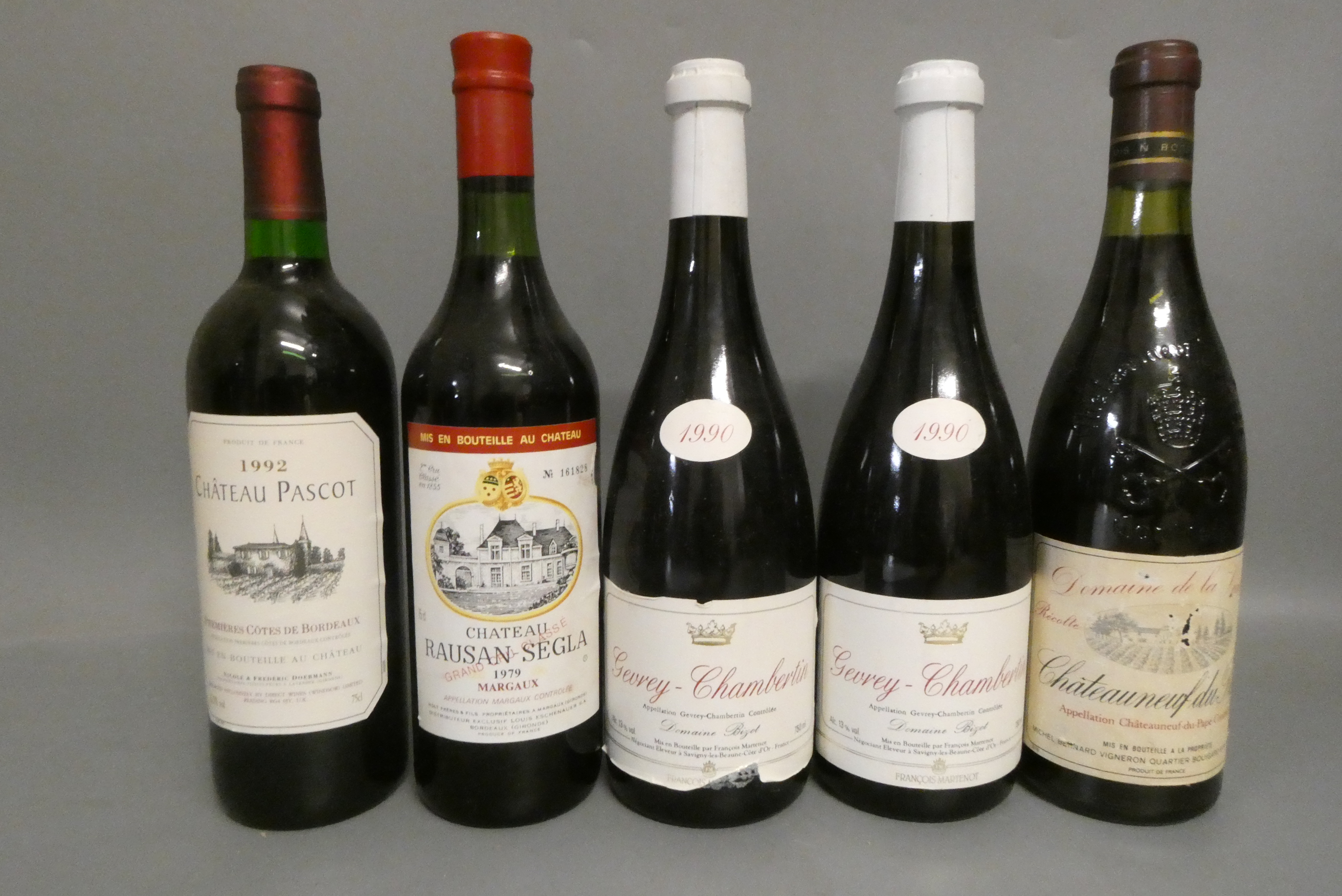Five bottles of French red wine Image