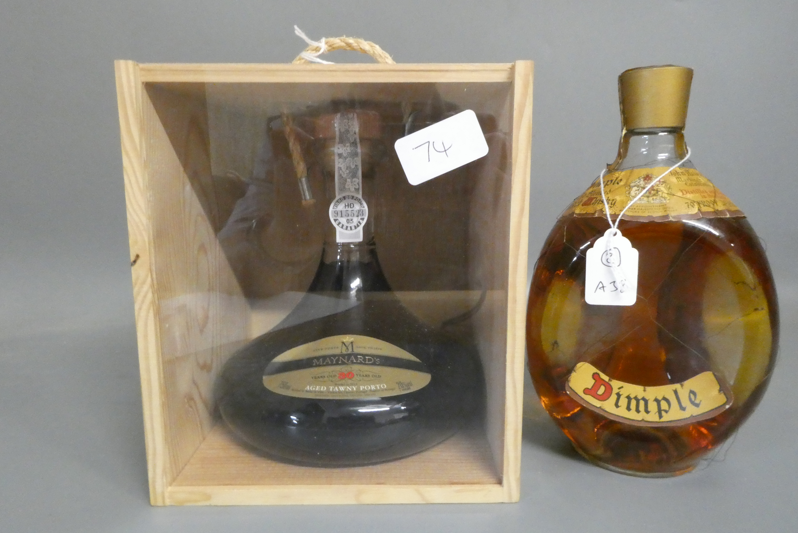 One boxed Maynard's 30yr old tawny port, together with a bottle Dimple Haig whisky (2) (Est. plus Image