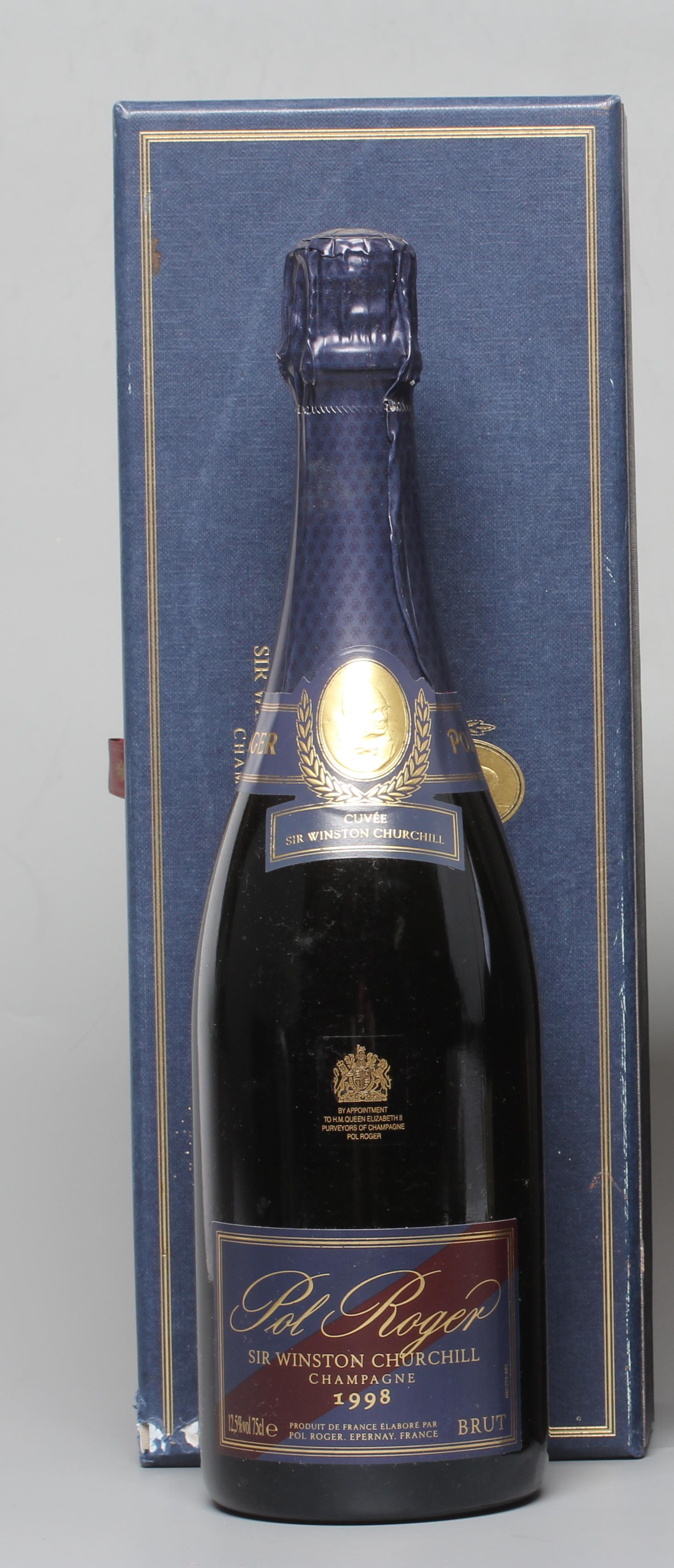 One bottle Pol Roger 1998 vintage Sir Winston Churchill champagne, boxed (Est. plus 24% premium inc. Image
