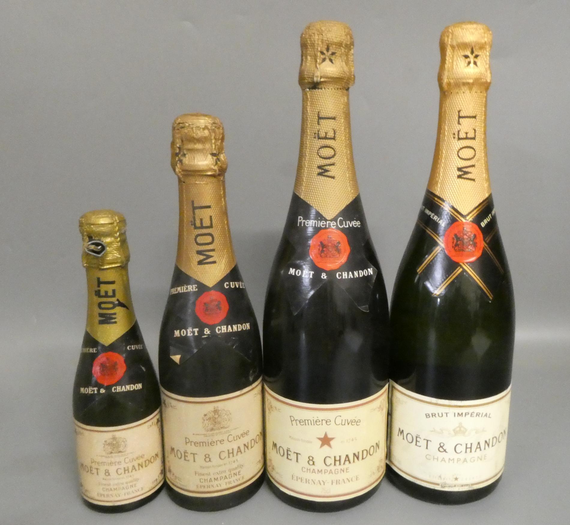 Four bottles Moet & Chandon champagne, comrpising one 75cl Premiere Cuvee, one 750ml Brut Imperial, Image