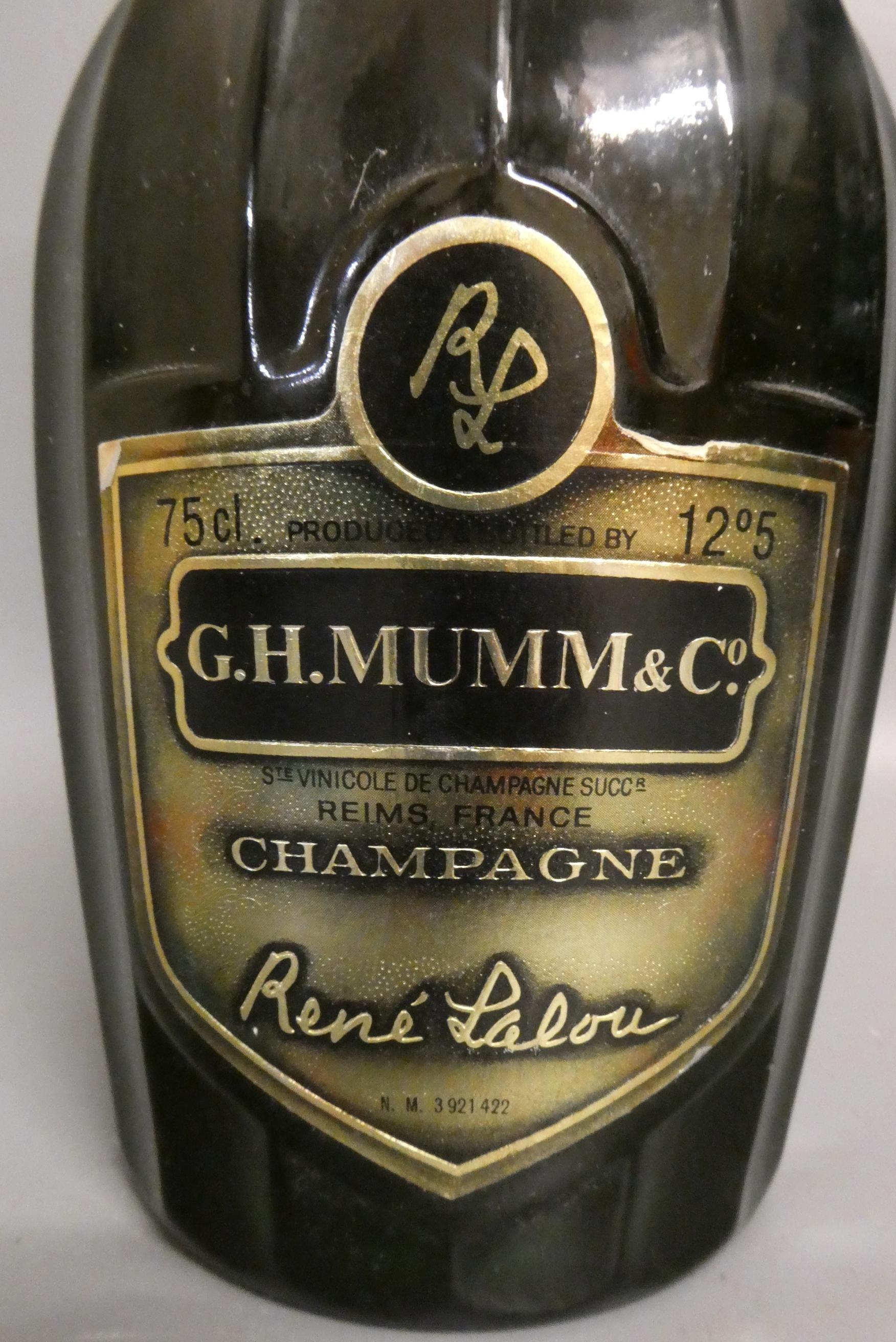 One bottle G. H. Mumm 1979 champagne, Rene Lalou (Est. plus 24% premium inc. VAT) Image
