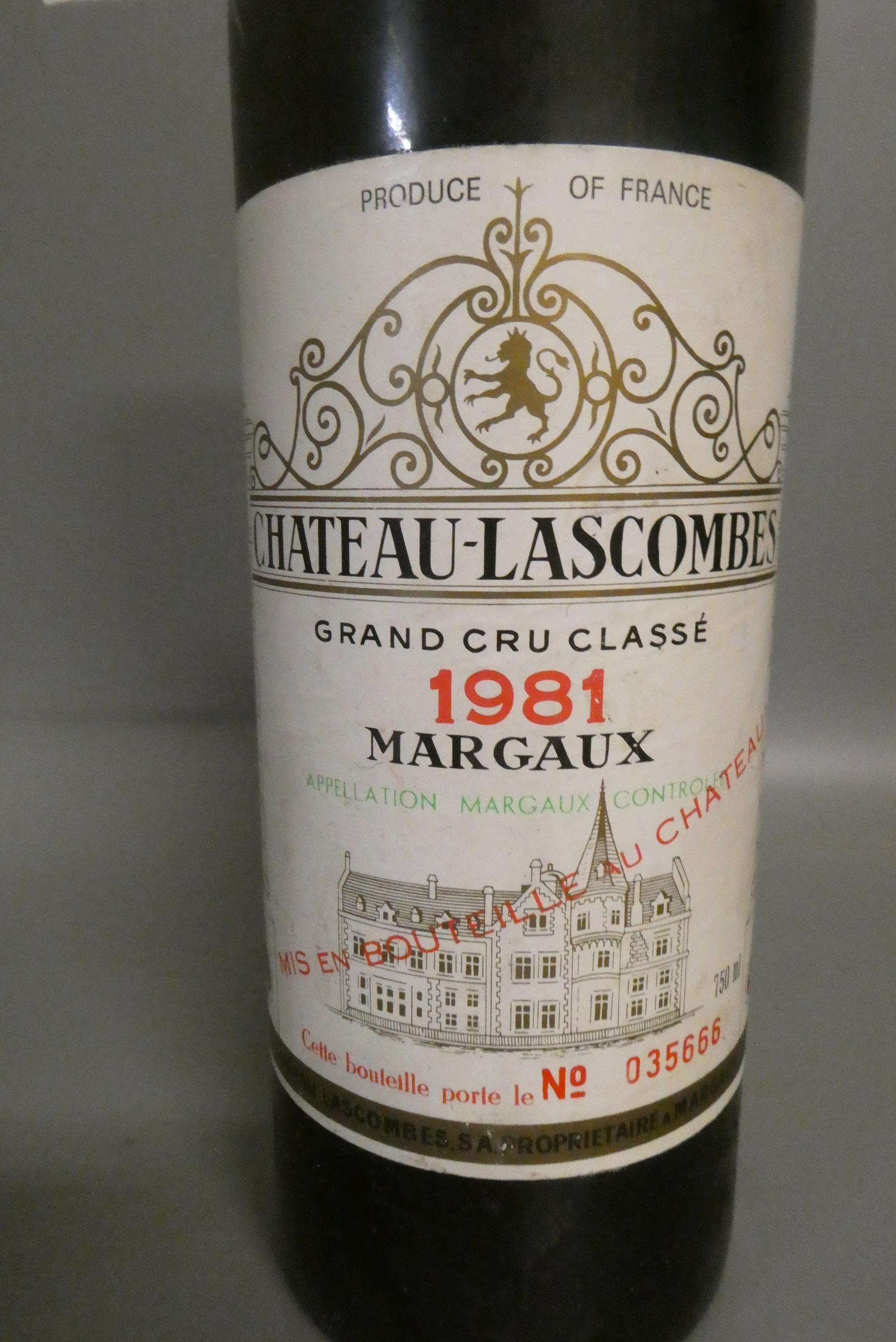 One bottle Chateau-Lascombes 1981 Margaux, grand cru classe (Est. plus 24% premium inc. VAT) Image