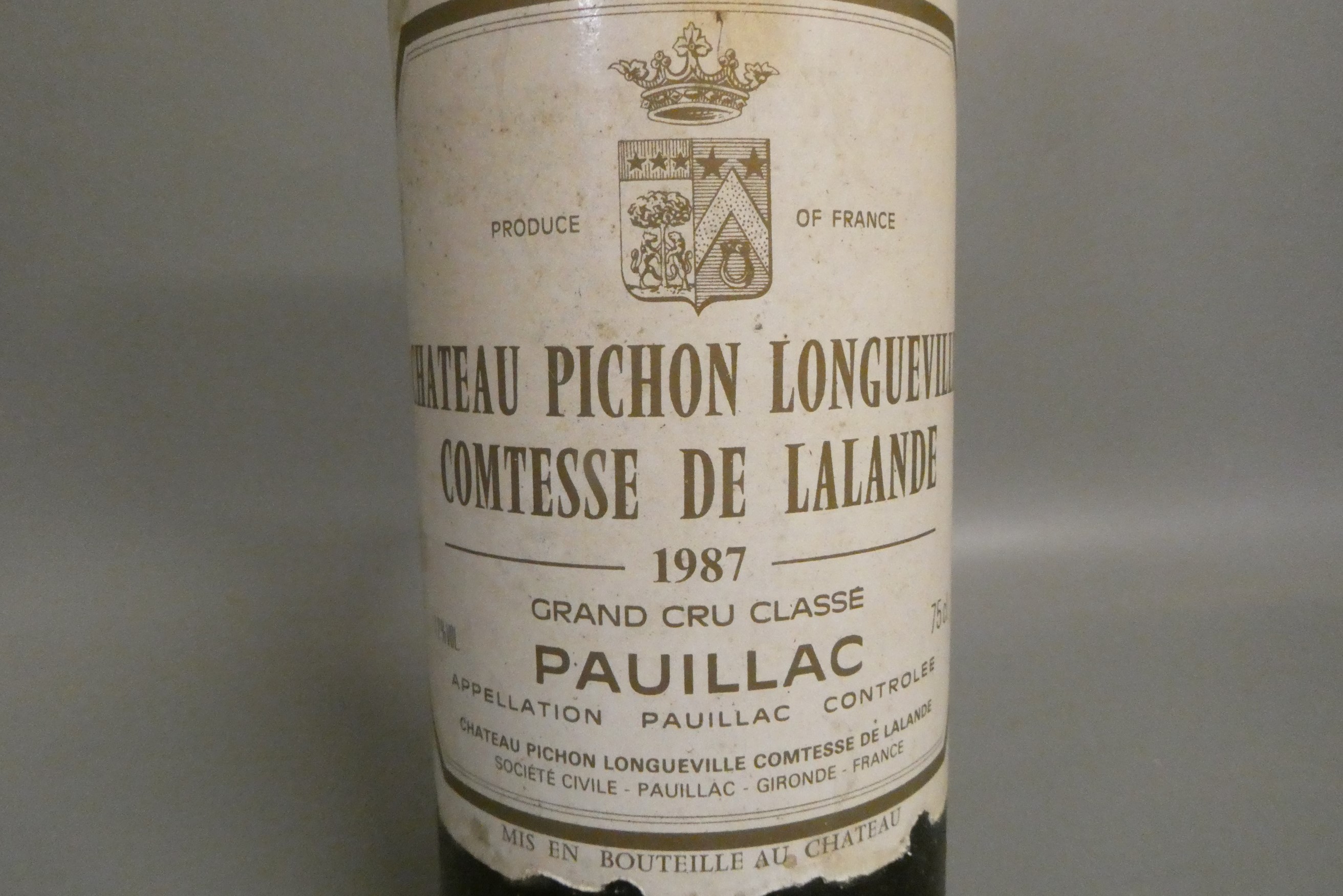 Chateau Pichon Longueville, 1987, Comtesse de Lalande, pauillac, grand cru classe (Est. plus 24% Image