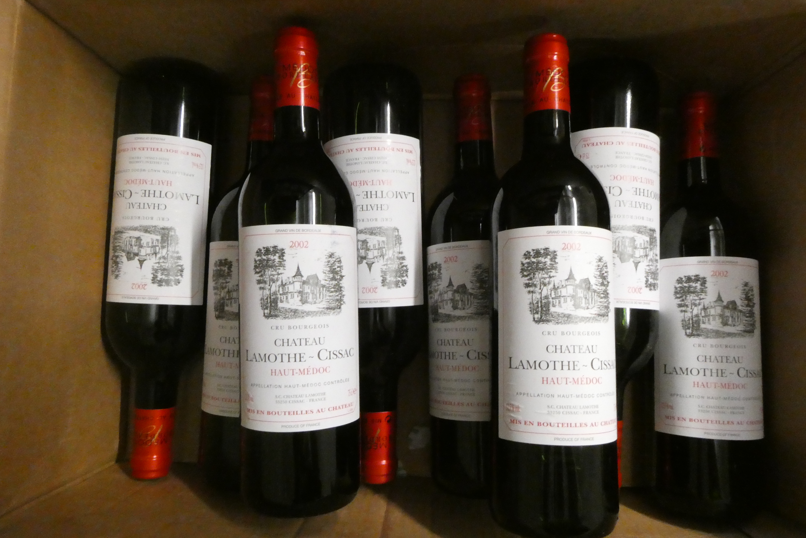 Eight bottles Chateau Lamothe-Cissac, 2002, Haut-Medoc, cru Bourgeois, OC (Est. plus 24% premium Image