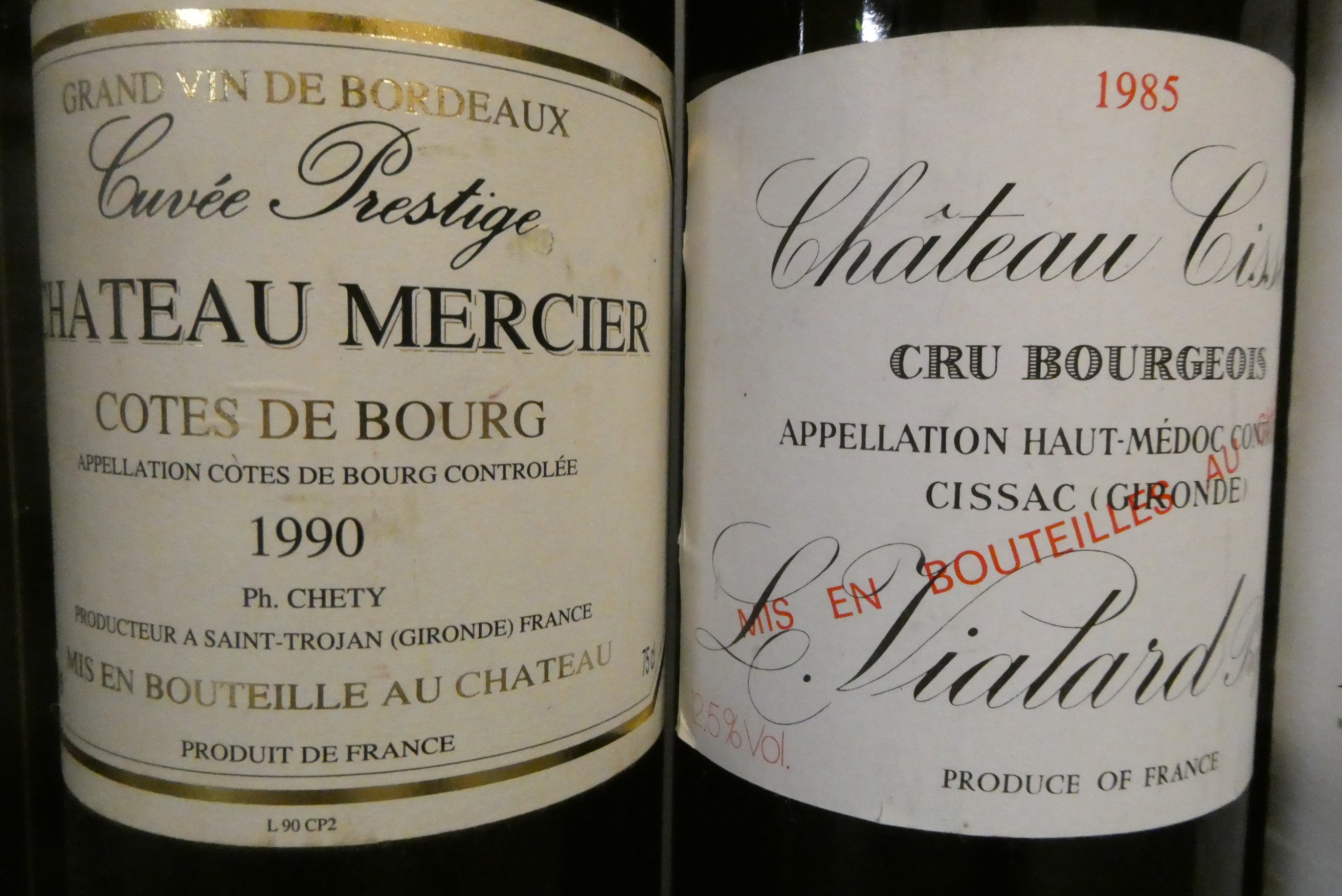 Six bottles of red bordeaux Image