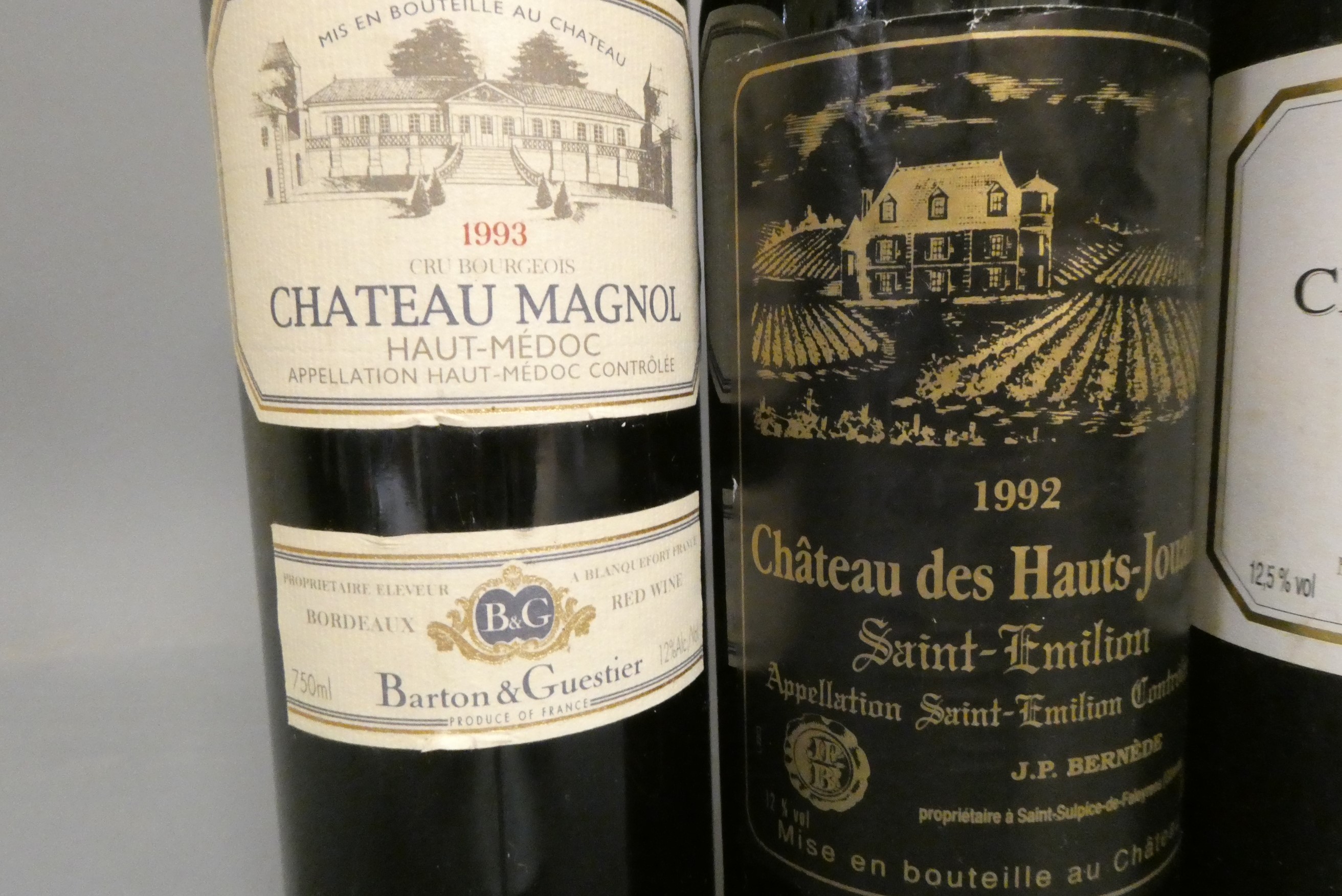 Six bottles of red bordeaux Image