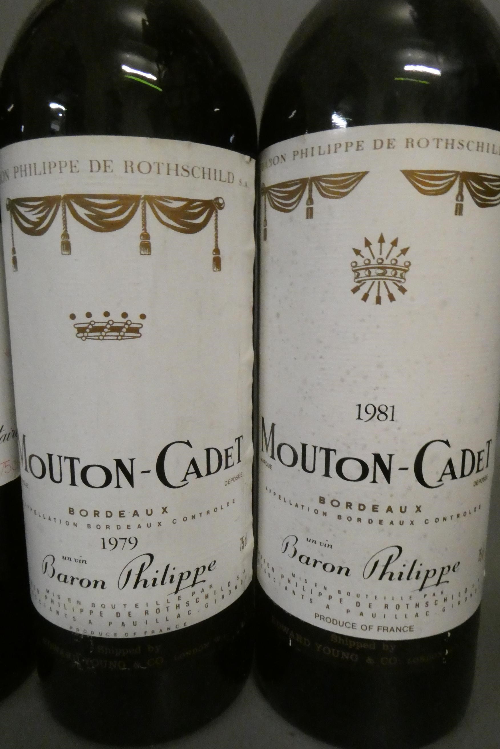 Six bottles of red bordeaux Image
