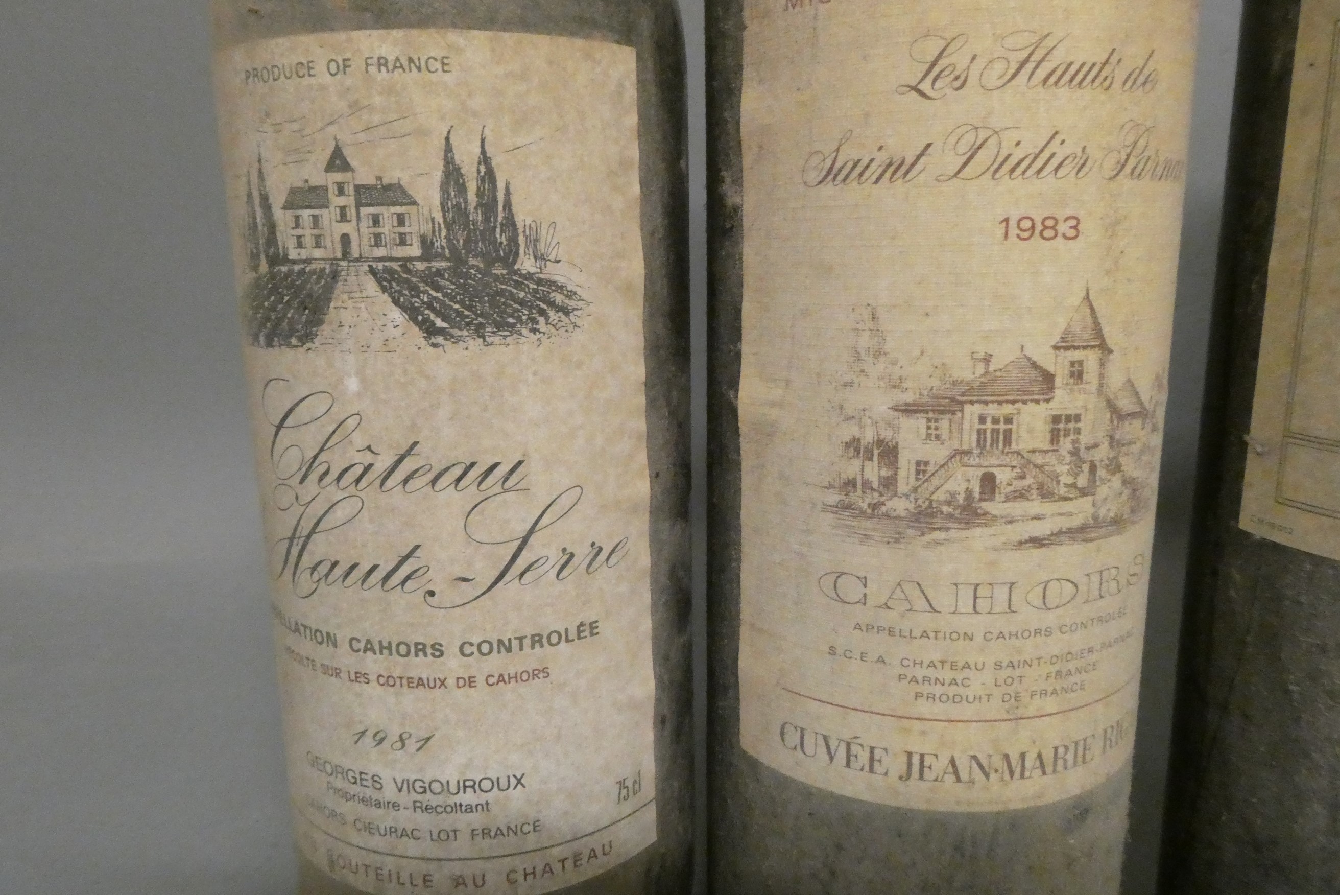 Five bottles of red bordeaux Image