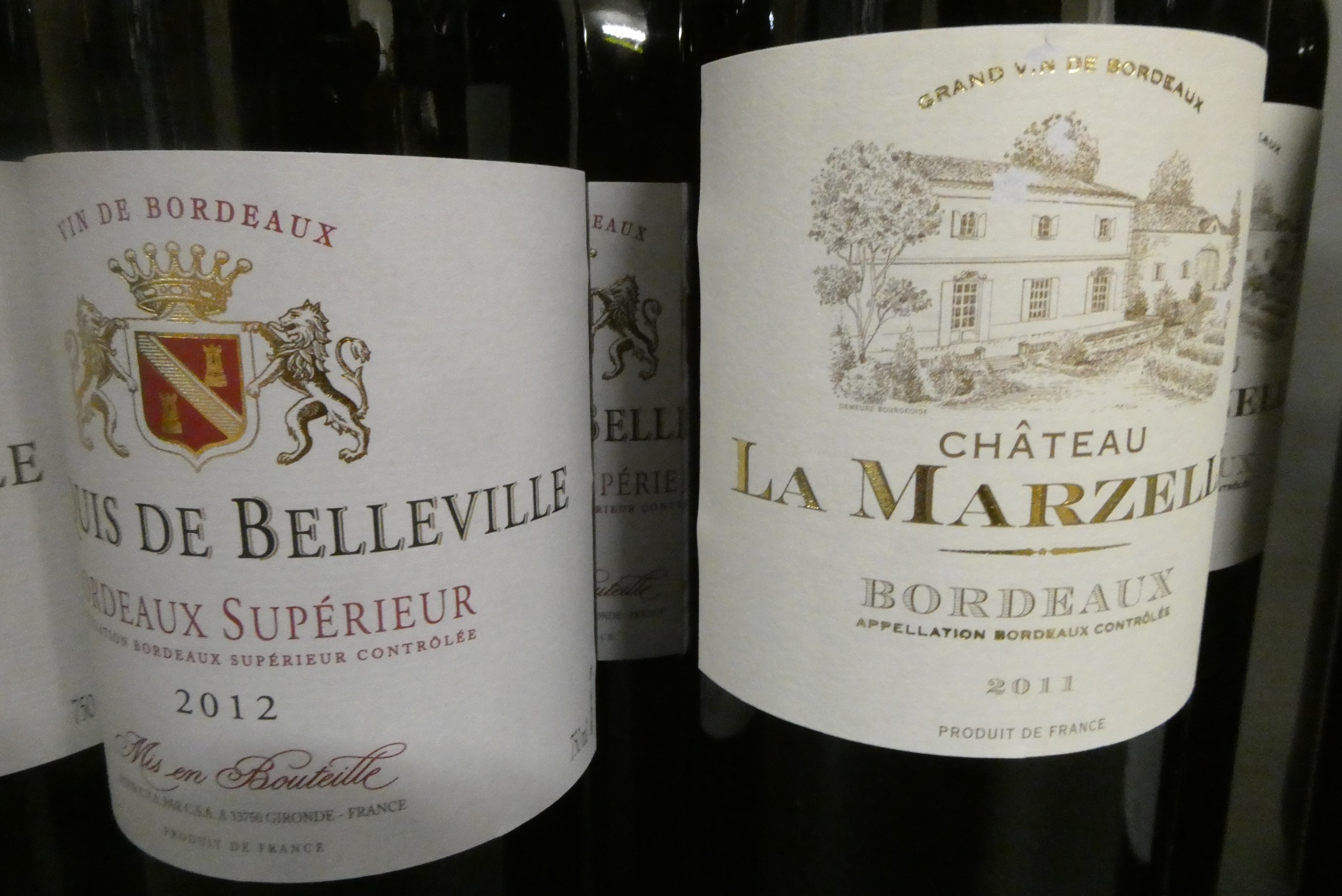Twelve bottles of red bordeaux Image