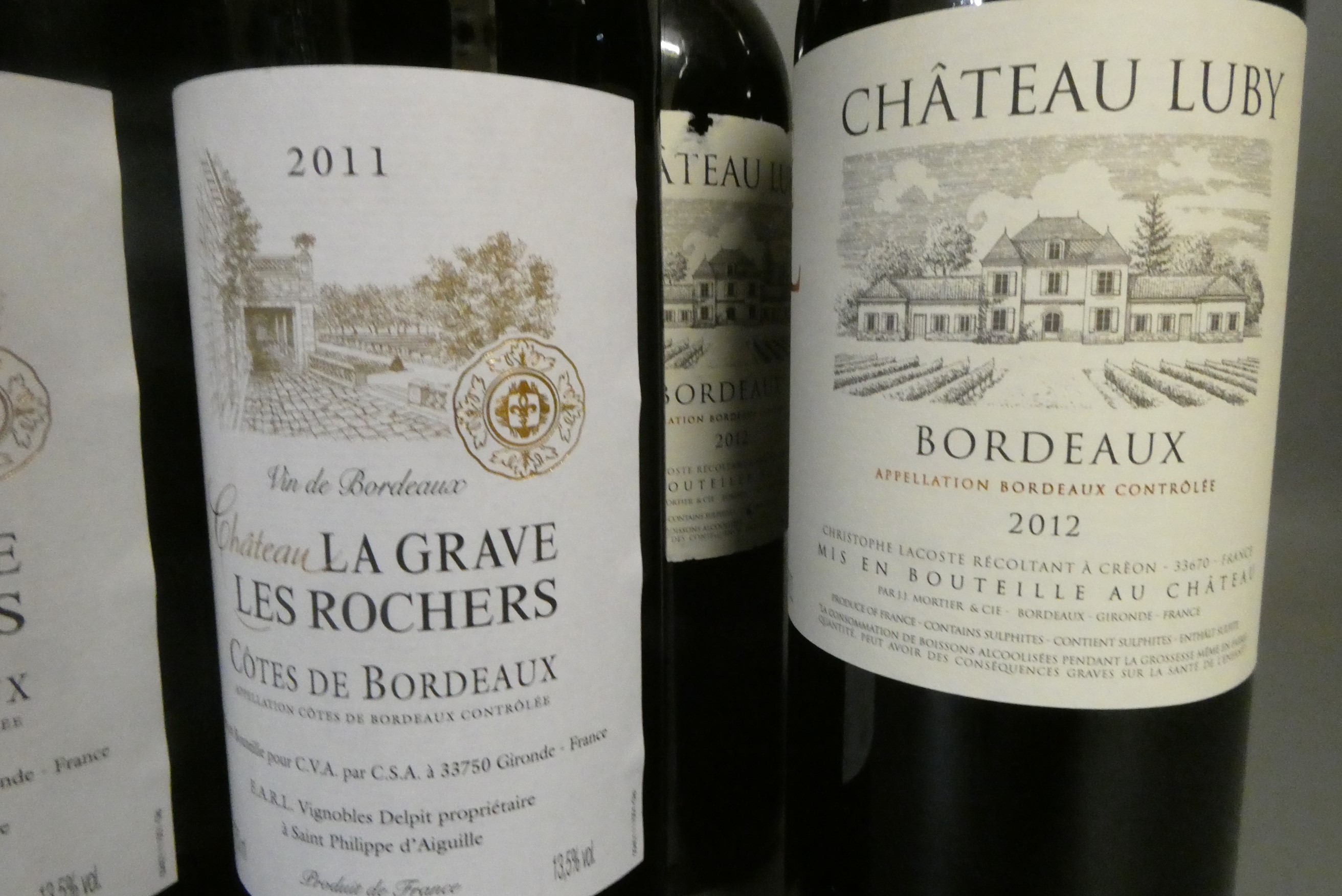 Twelve bottles of red bordeaux Image