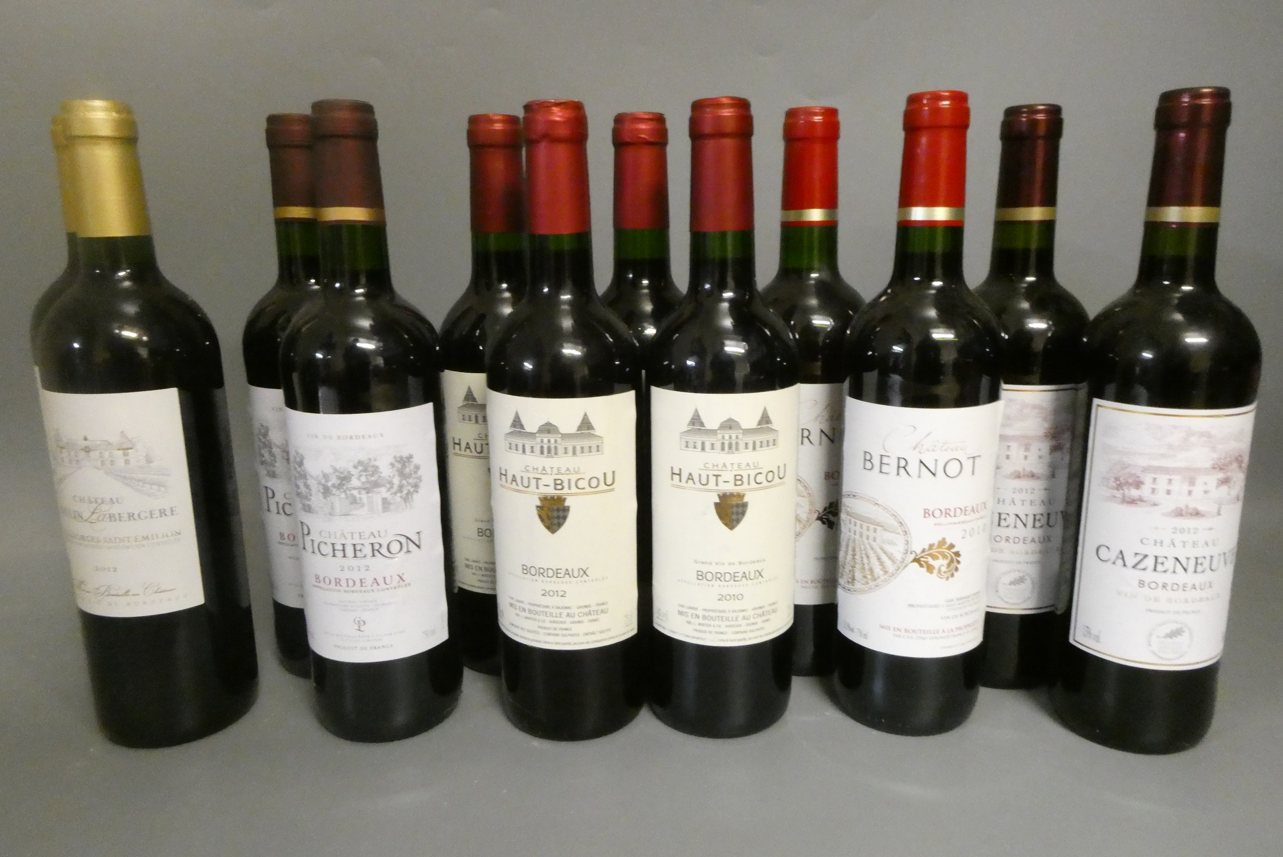 Twelve bottles of red bordeaux Image
