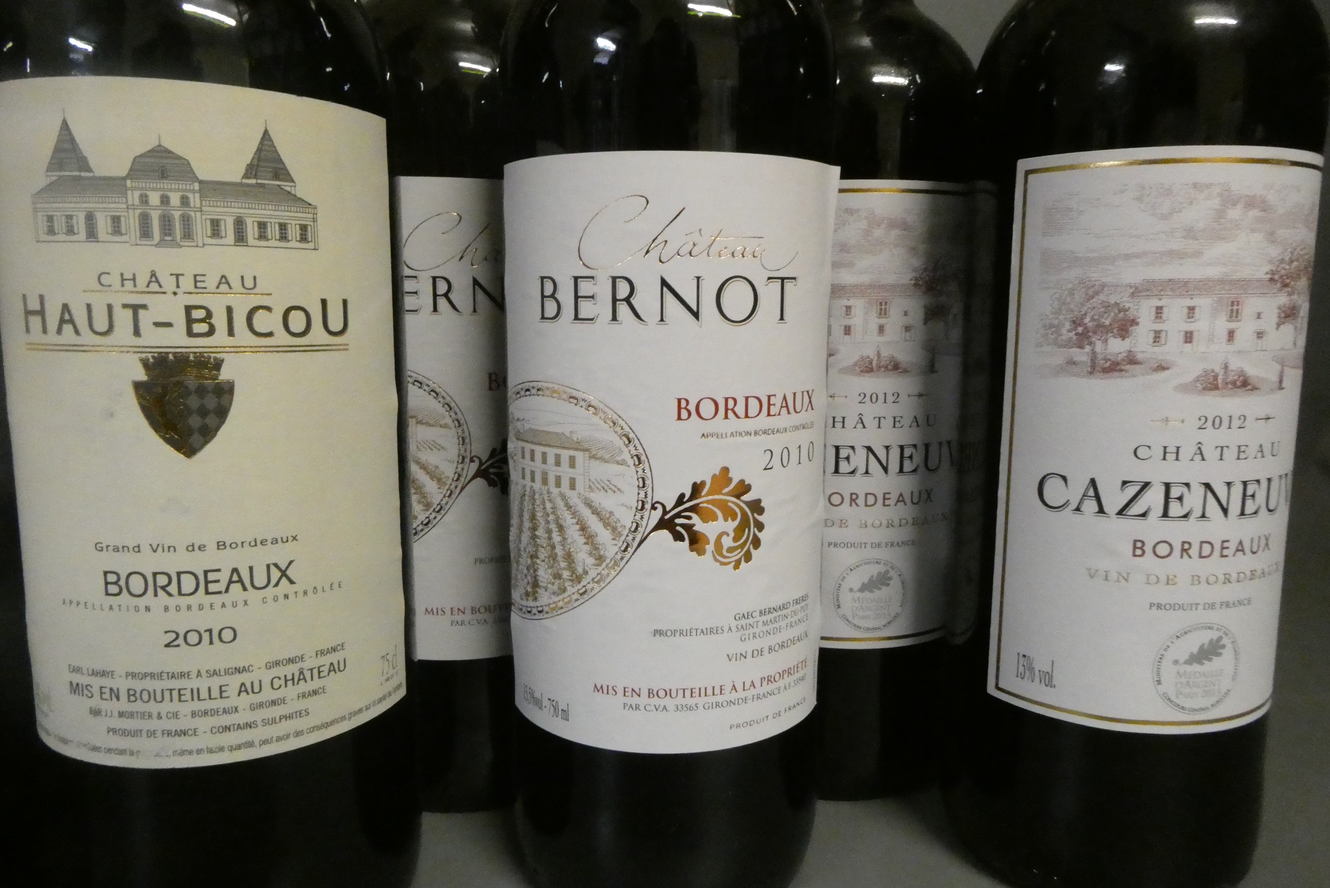 Twelve bottles of red bordeaux Image