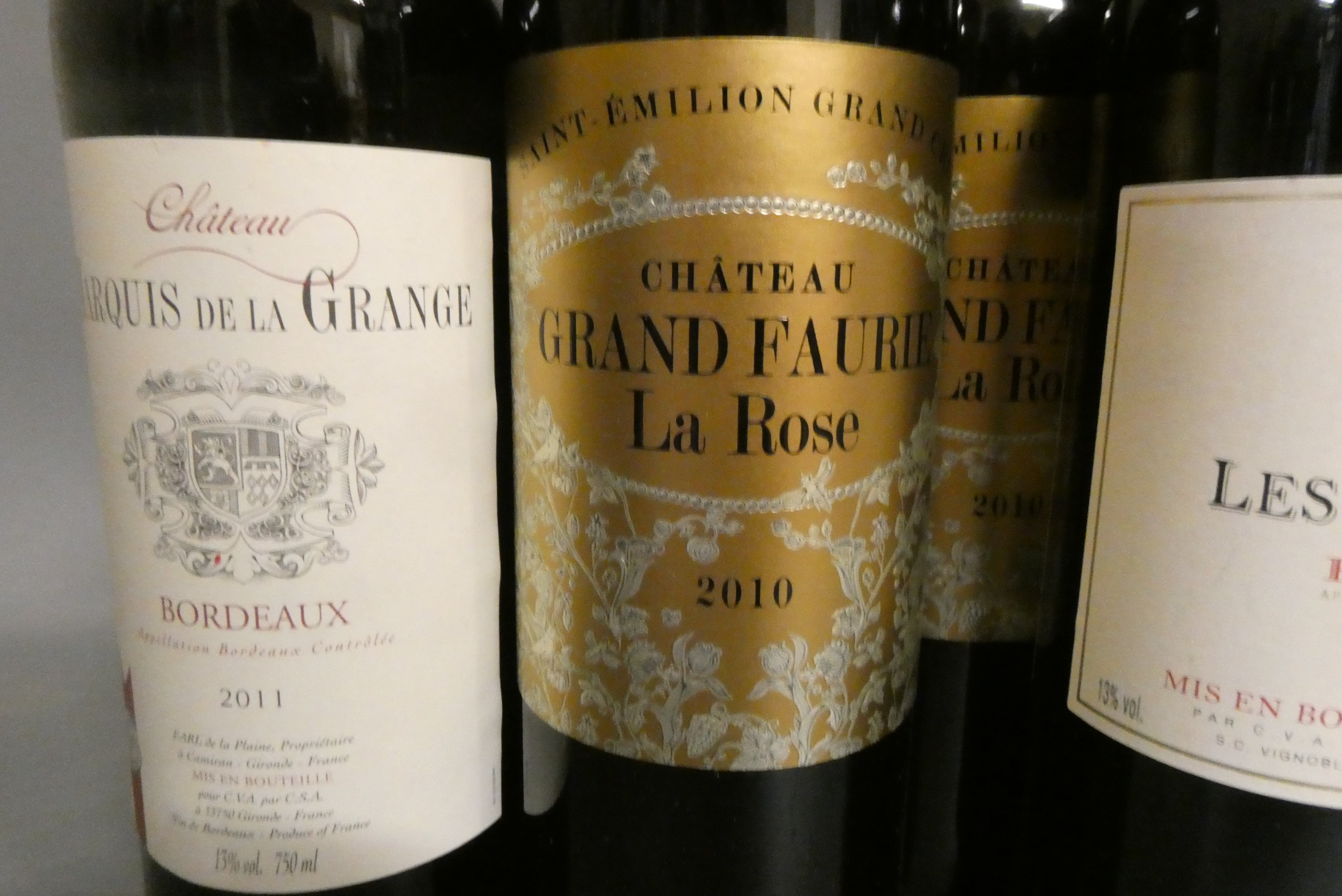 Fifteen bottles of red bordeaux Image