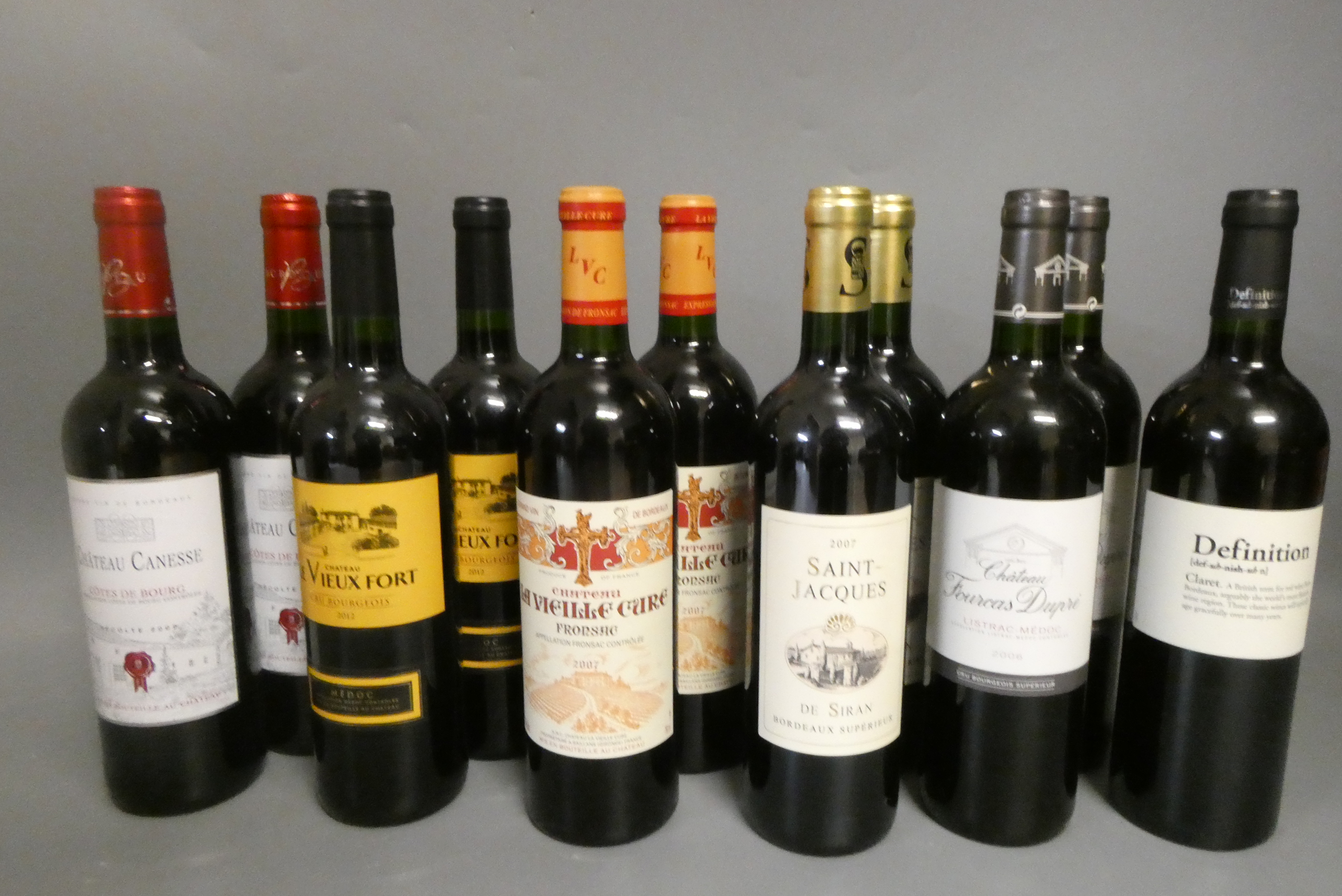 Eleven bottles of red bordeaux Image