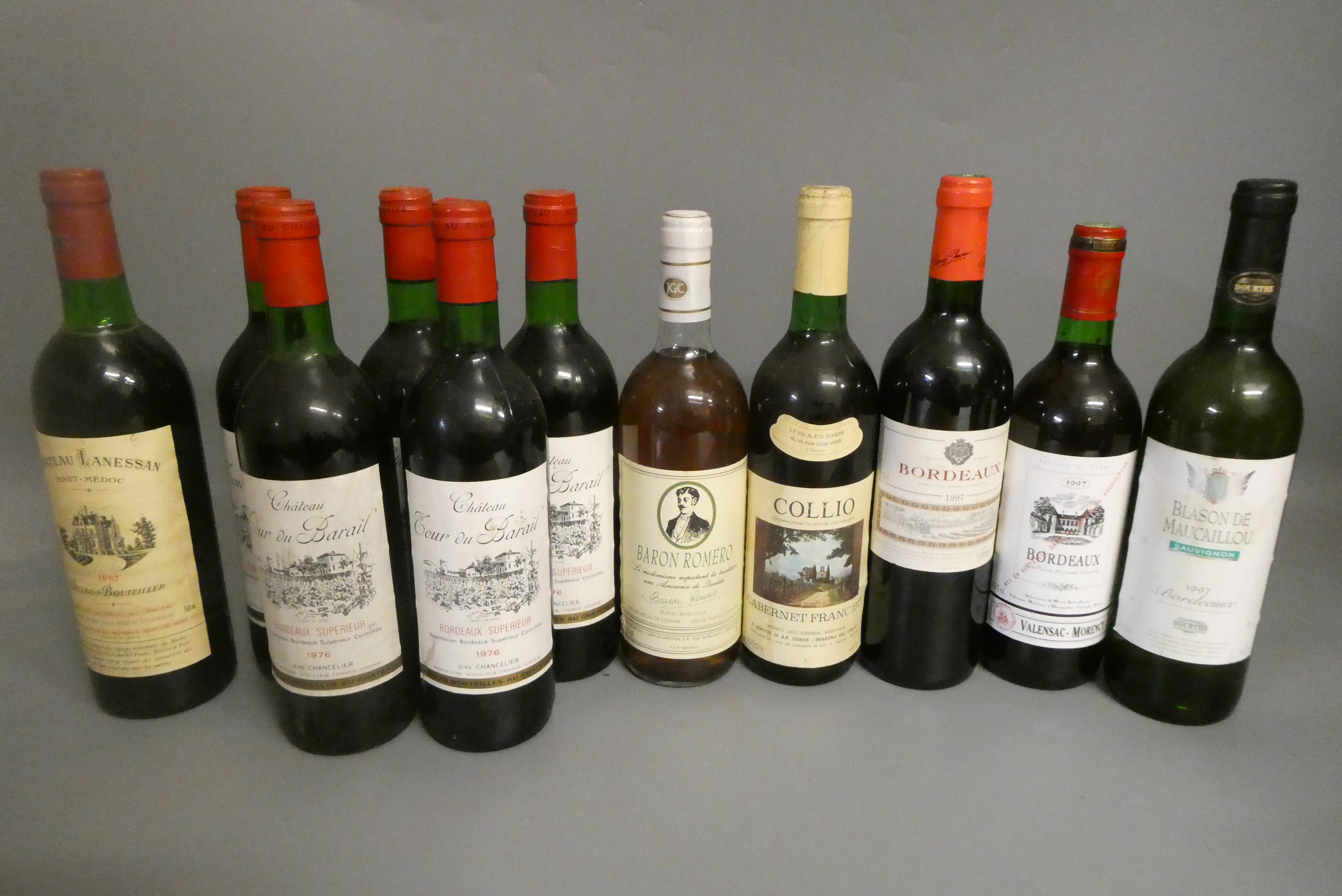 Eleven bottles of bordeaux Image