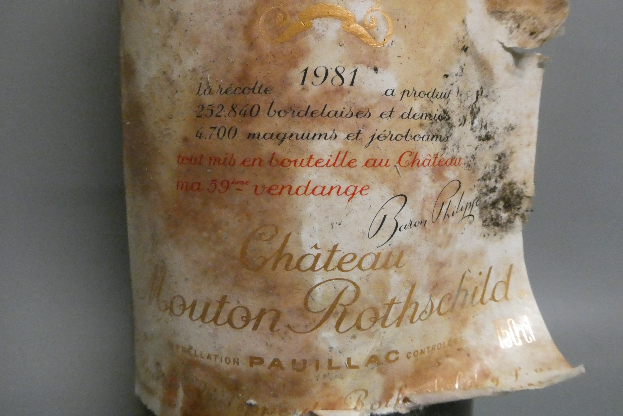 One magnum Chateau Mouton Rothschild, 1981, pauillac (Est. plus 24% premium inc. VAT) Image