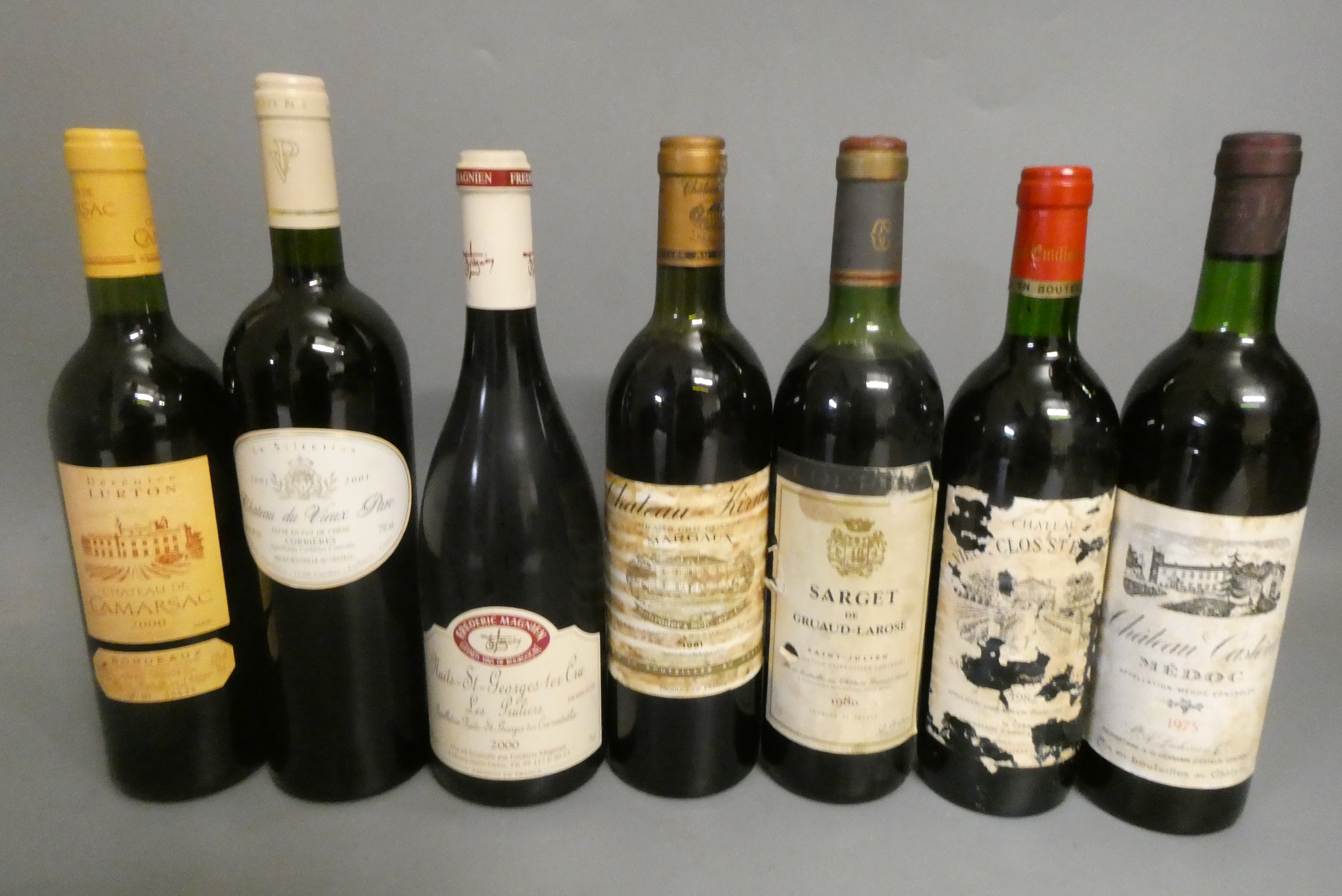 Seven bottles of mainly French Bordeaux Image