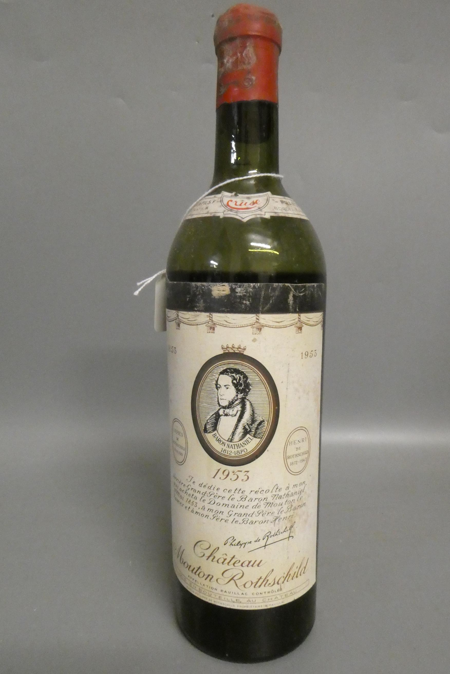 One bottle Chateau Mouton Rothschild, 1953, pauillac (Est. plus 24% premium inc. VAT) Image