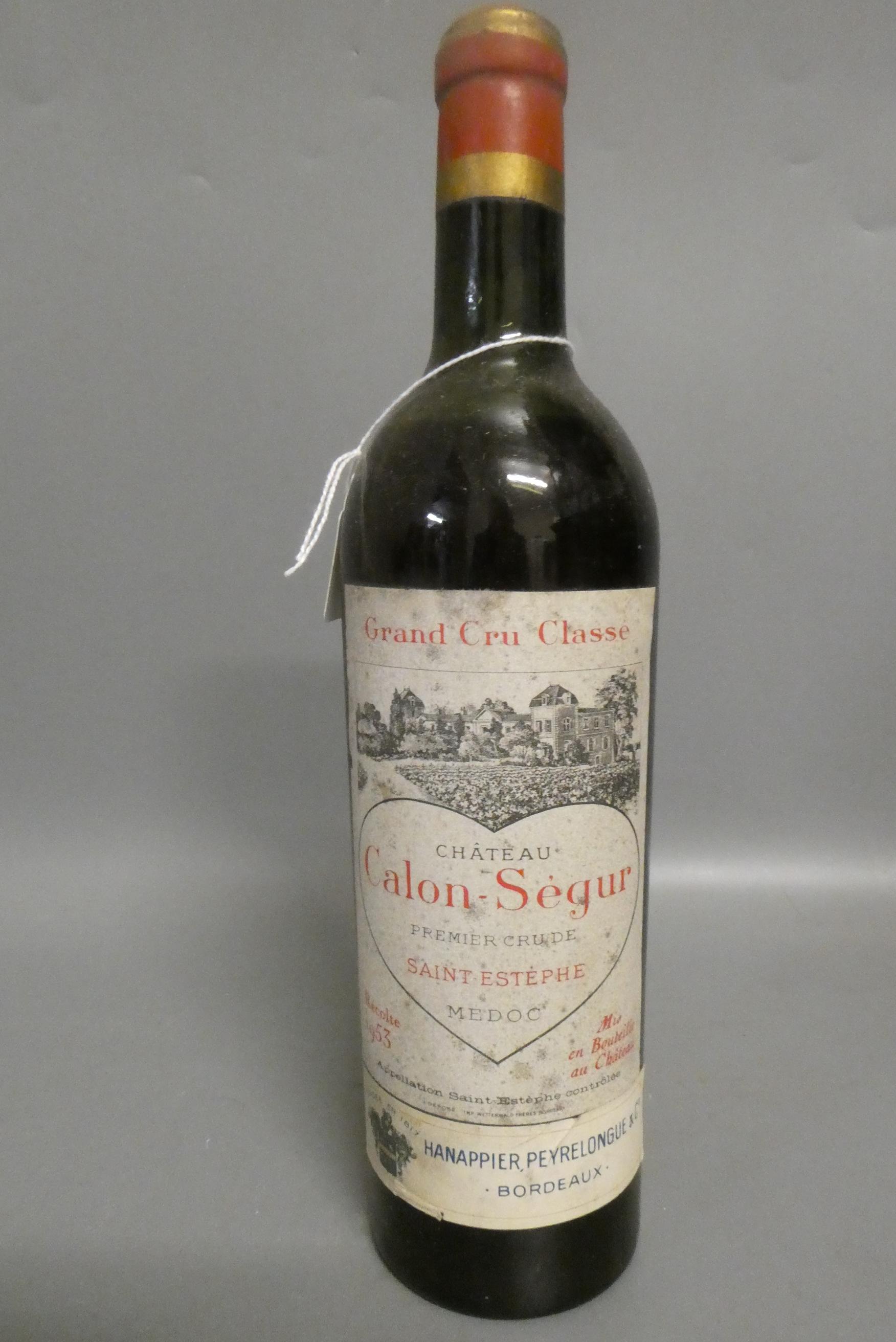 One bottle Chateau Calon-Segur, 1953, Saint-Estephe, medoc (Est. plus 24% premium inc. VAT) Image