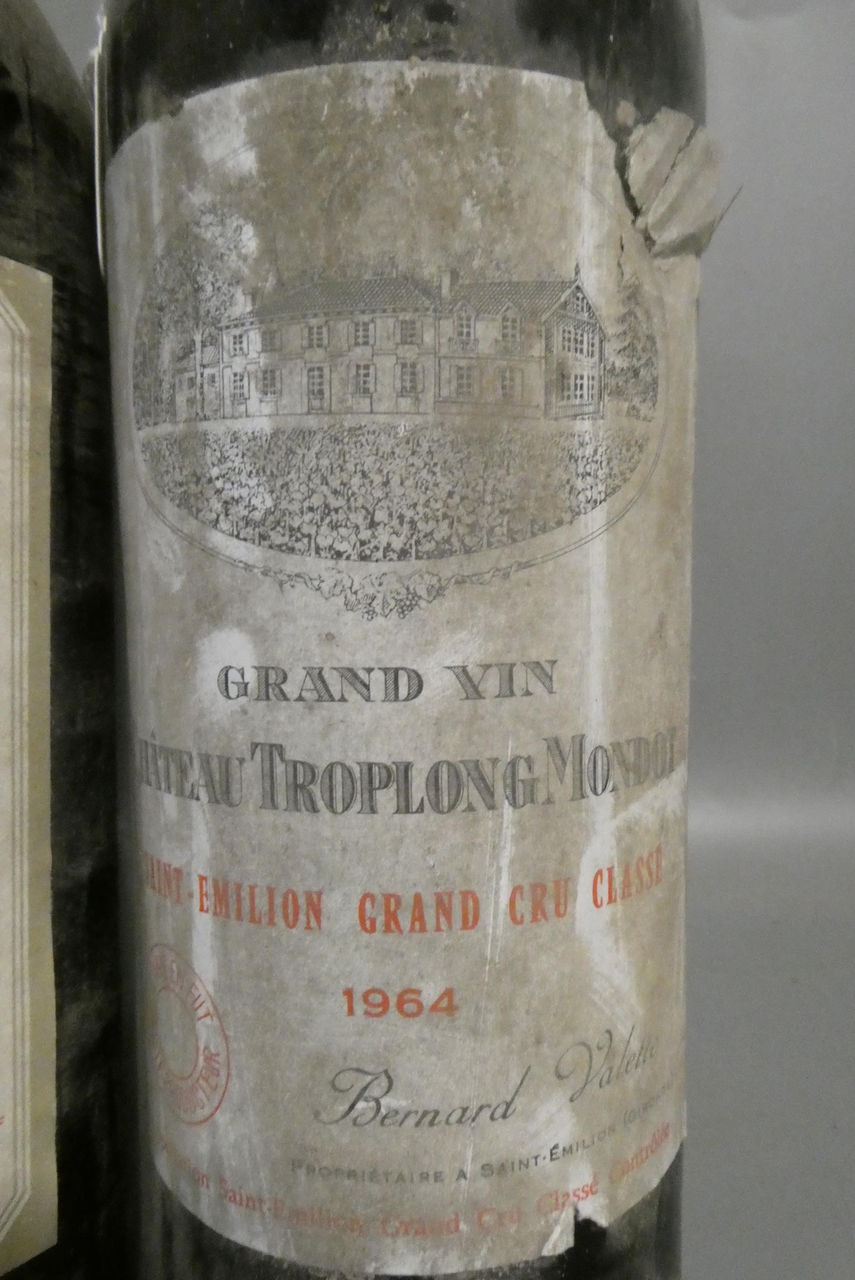 One bottle Chateau Troplong Mondot, 1964, Saint-Emilion grand cru classe, together with a 1966 Image
