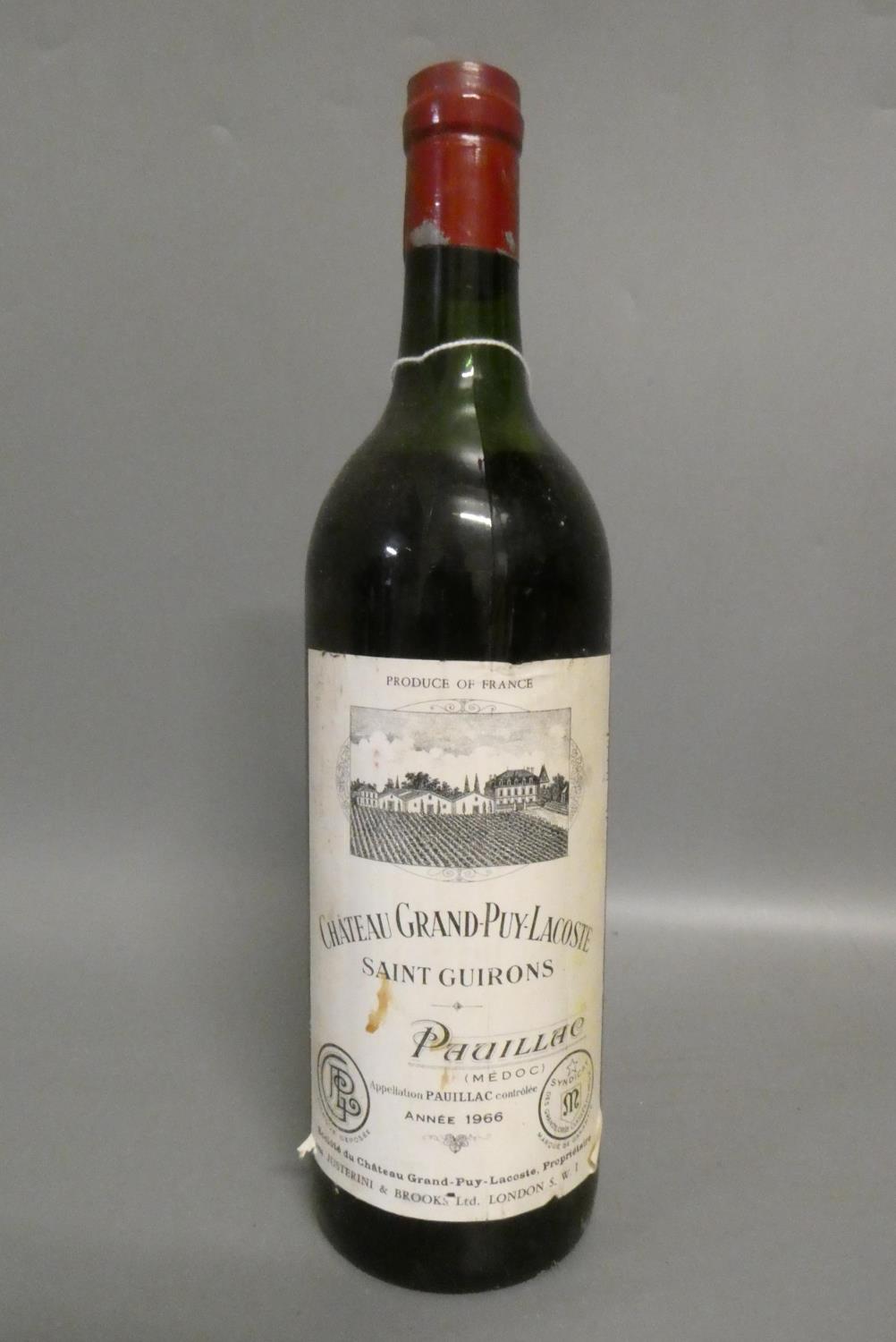 One bottle Chateau Grand-Puy-Lacoste, 1966, Saint Guirons, pauillac (Est. plus 24% premium inc. VAT) Image