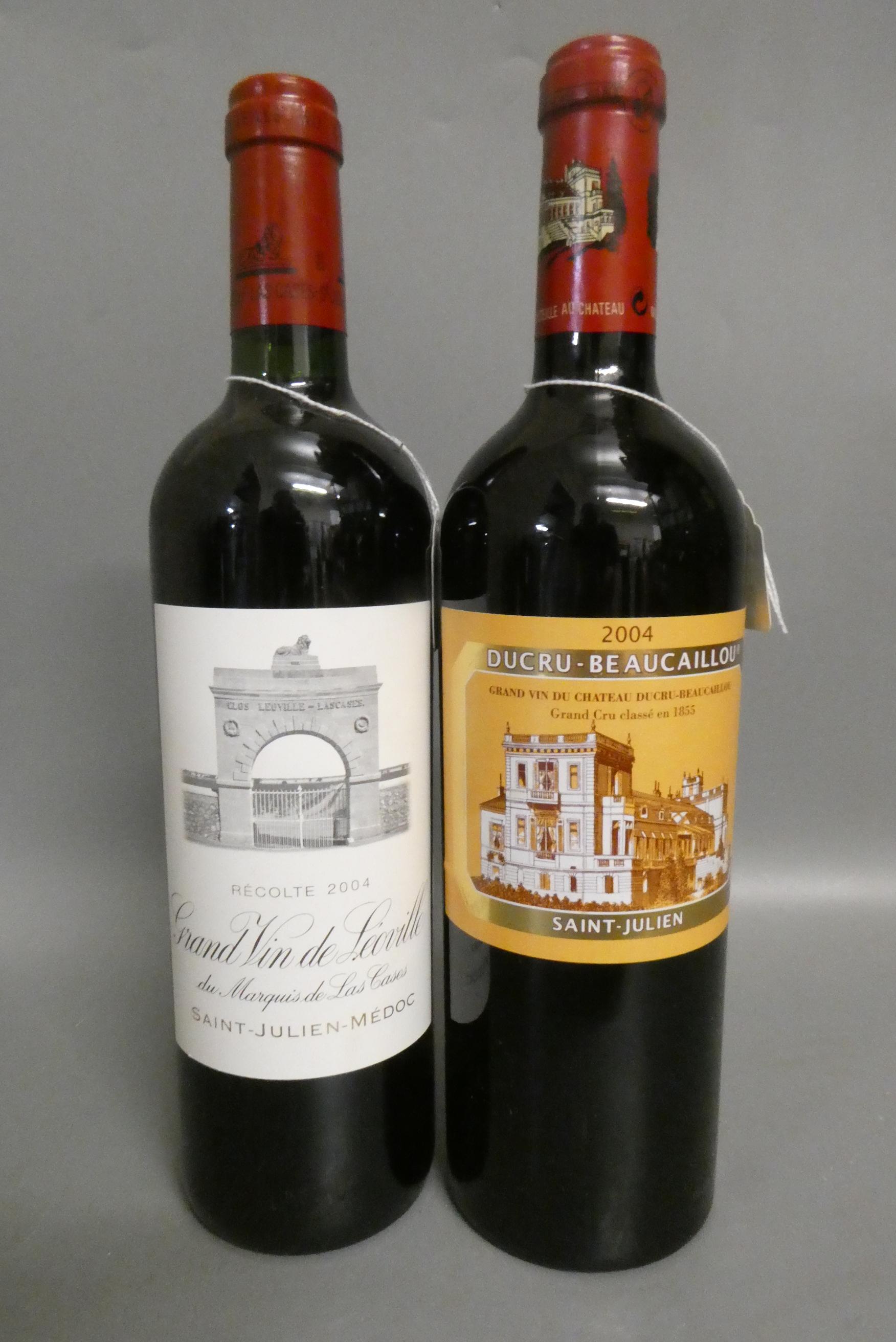 Two bottles of 2004 Bordeaux, comprising a Grand Vin de Leoville, Saint-Julien-Medoc, and a Image