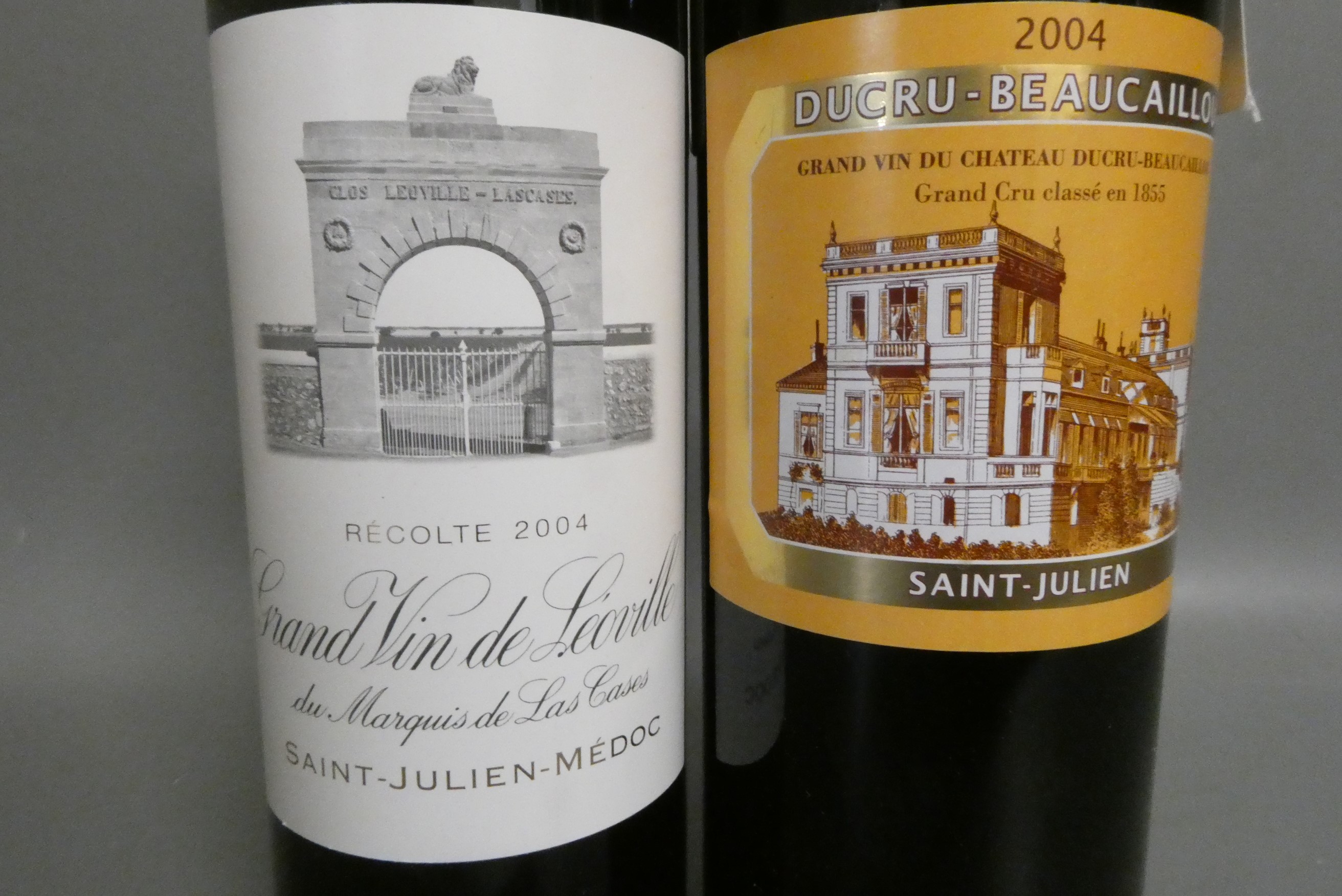 Two bottles of 2004 Bordeaux, comprising a Grand Vin de Leoville, Saint-Julien-Medoc, and a Image