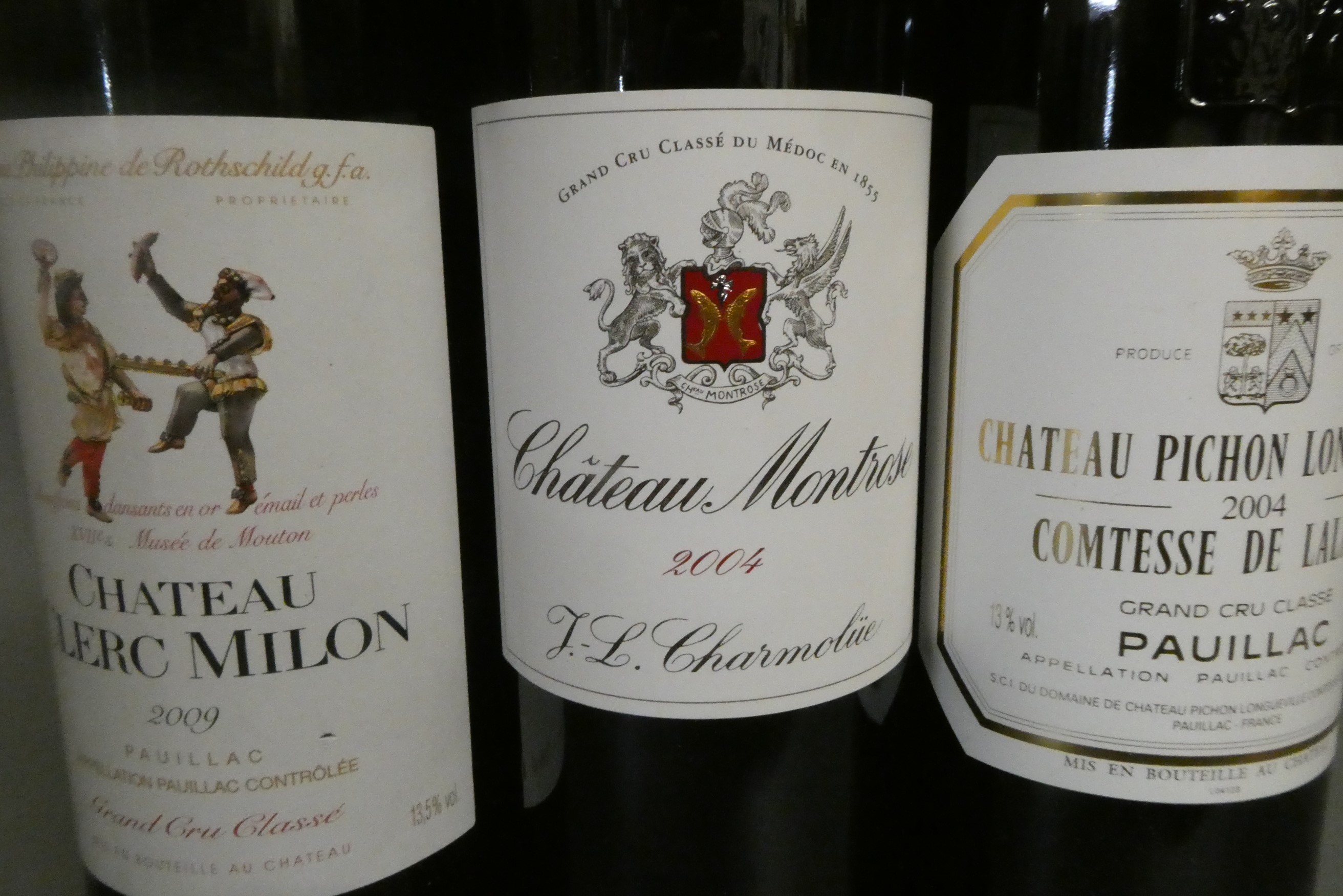 Three bottles Bordeaux grand cru classe Image