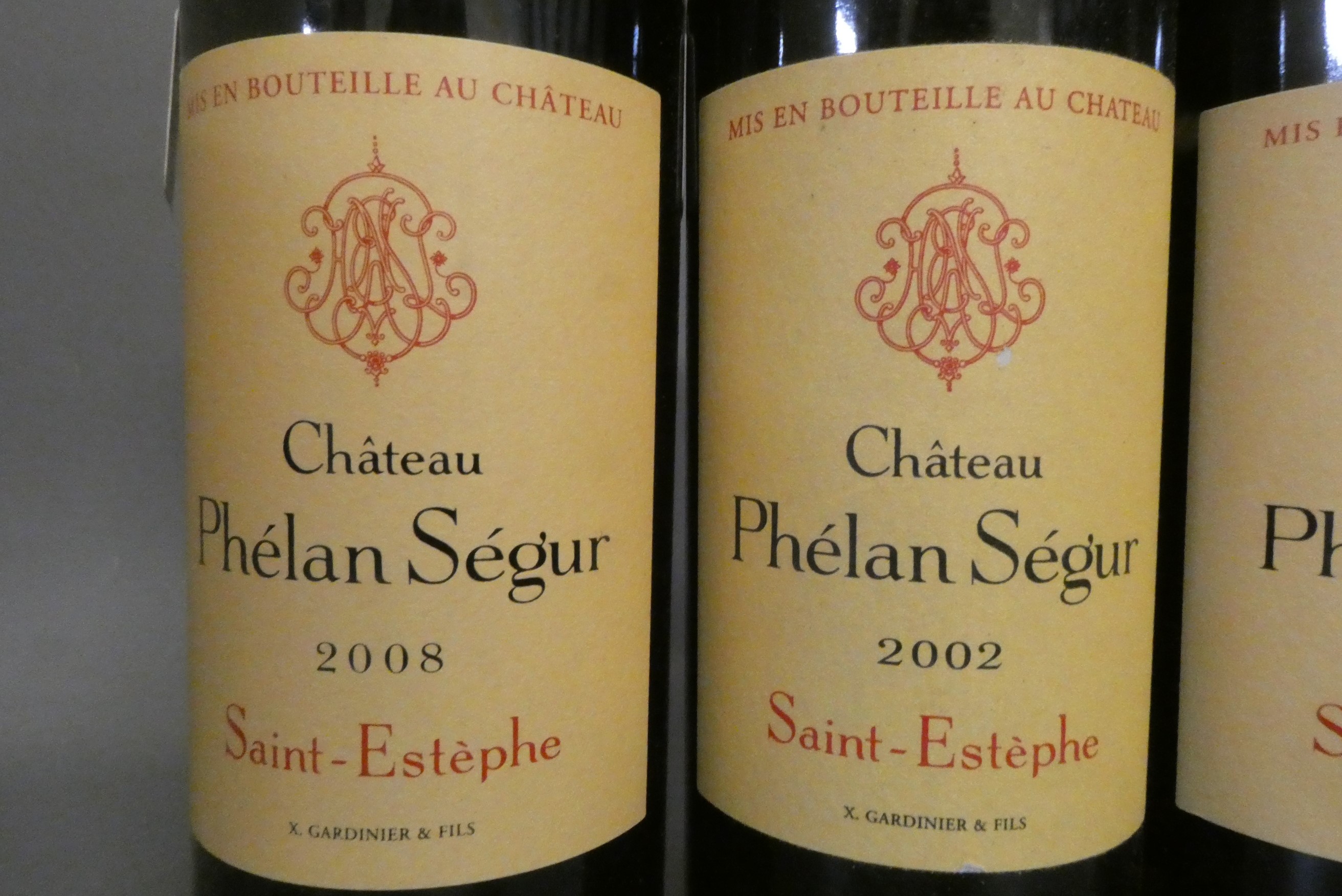 Three bottles Chateau Phelan Segur, Saint-Estephe, comprising two 2008 and one 2002 (Est. plus 24% Image