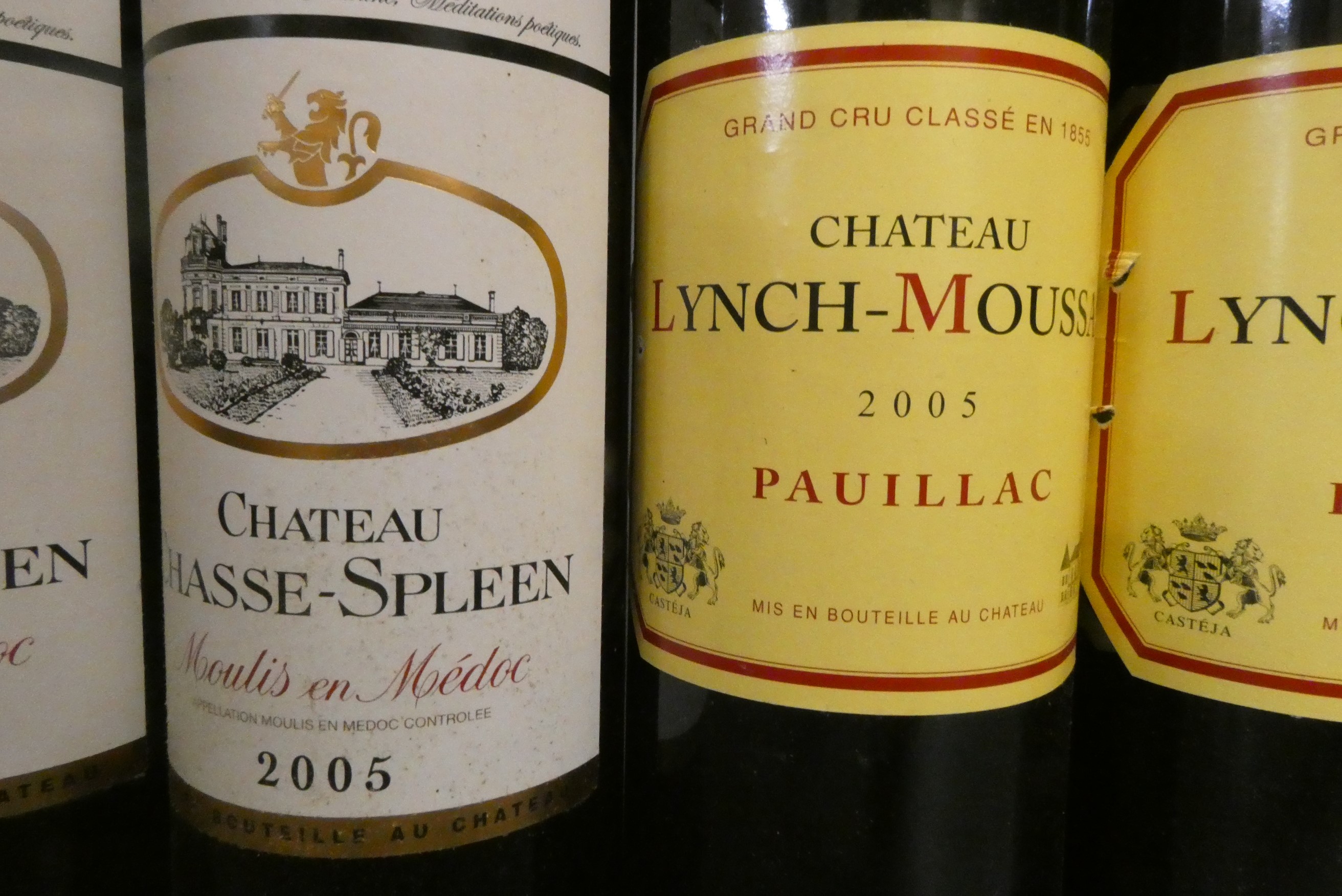 Five bottles 2005 Bordeaux, comprising three Chateau Lynch-Moussas, pauillac and two Chateau Image