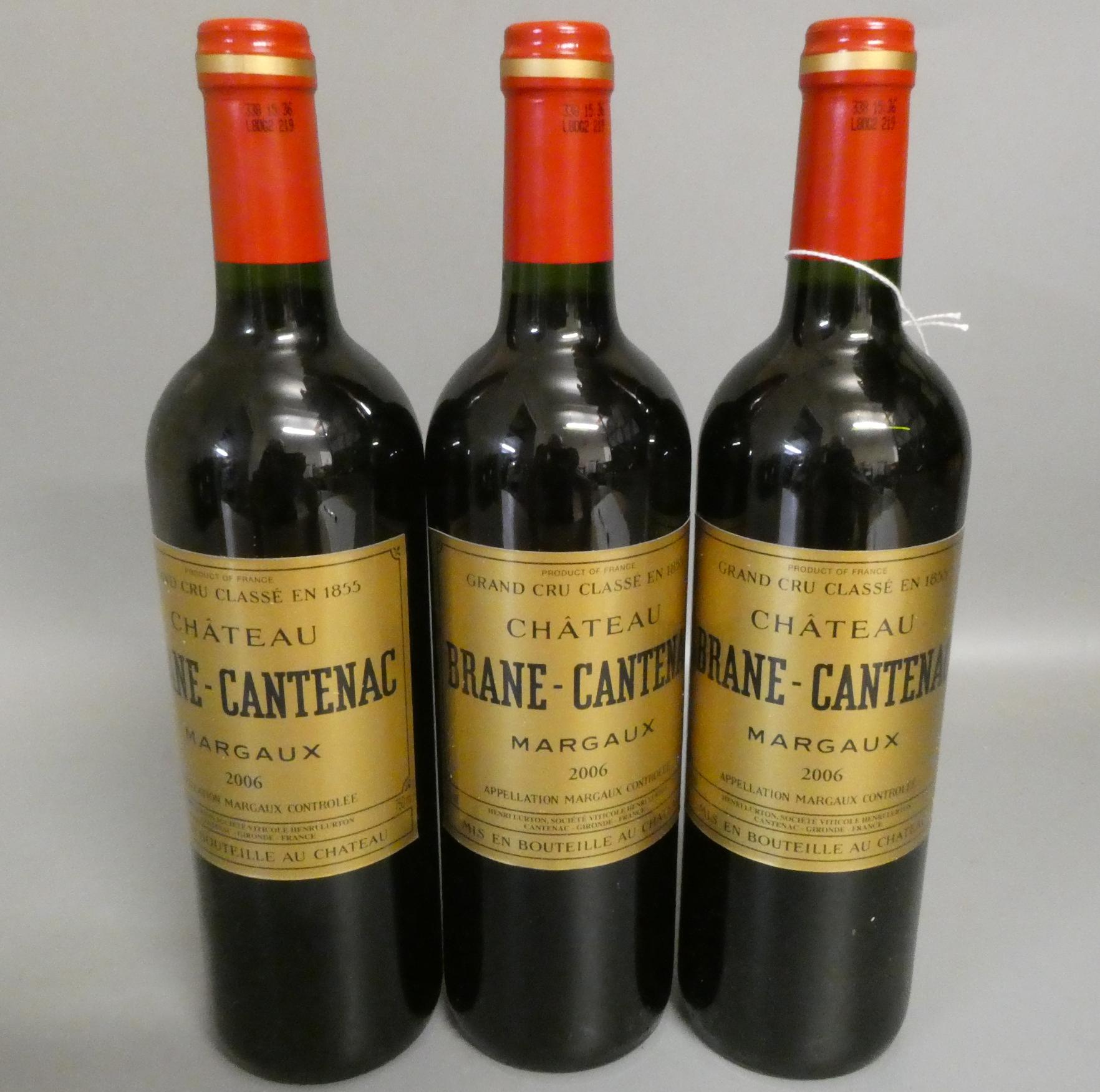 Three bottles Chateau Brane-Cantenac, 2006, margaux (Est. plus 24% premium inc. VAT) Image