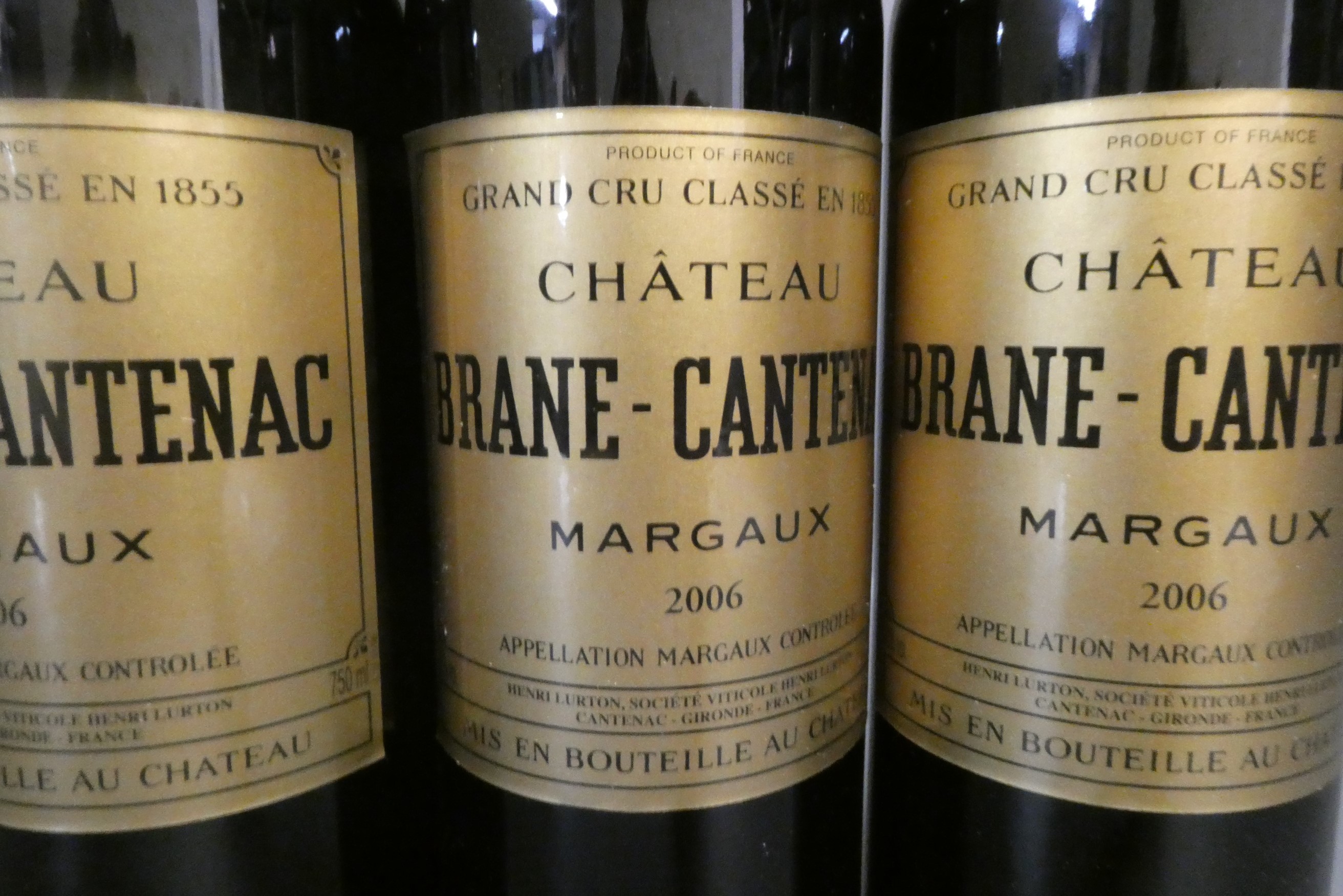 Three bottles Chateau Brane-Cantenac, 2006, margaux (Est. plus 24% premium inc. VAT) Image