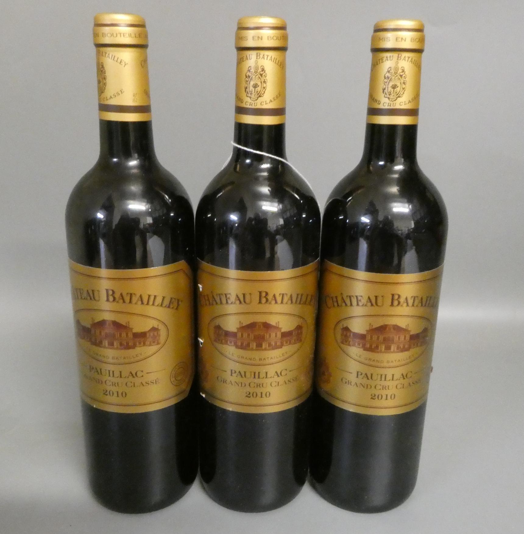 Three bottles Chateau Batailley, 2010, pauillac, grand cru classe (Est. plus 24% premium inc. VAT) Image