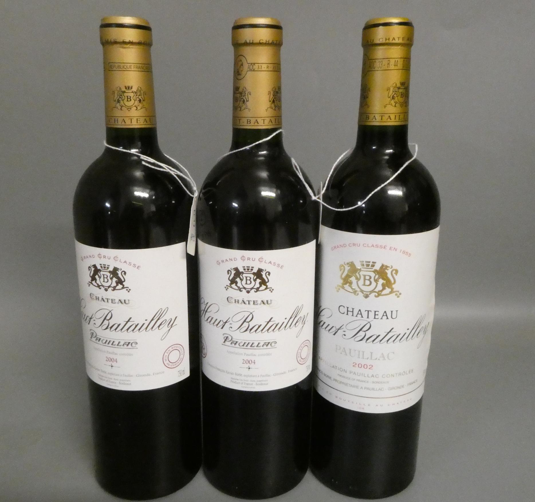 Three bottles Chateau Haut-Batailley, comprising two 2004 and one 2002, pauillac, grand cru classe Image