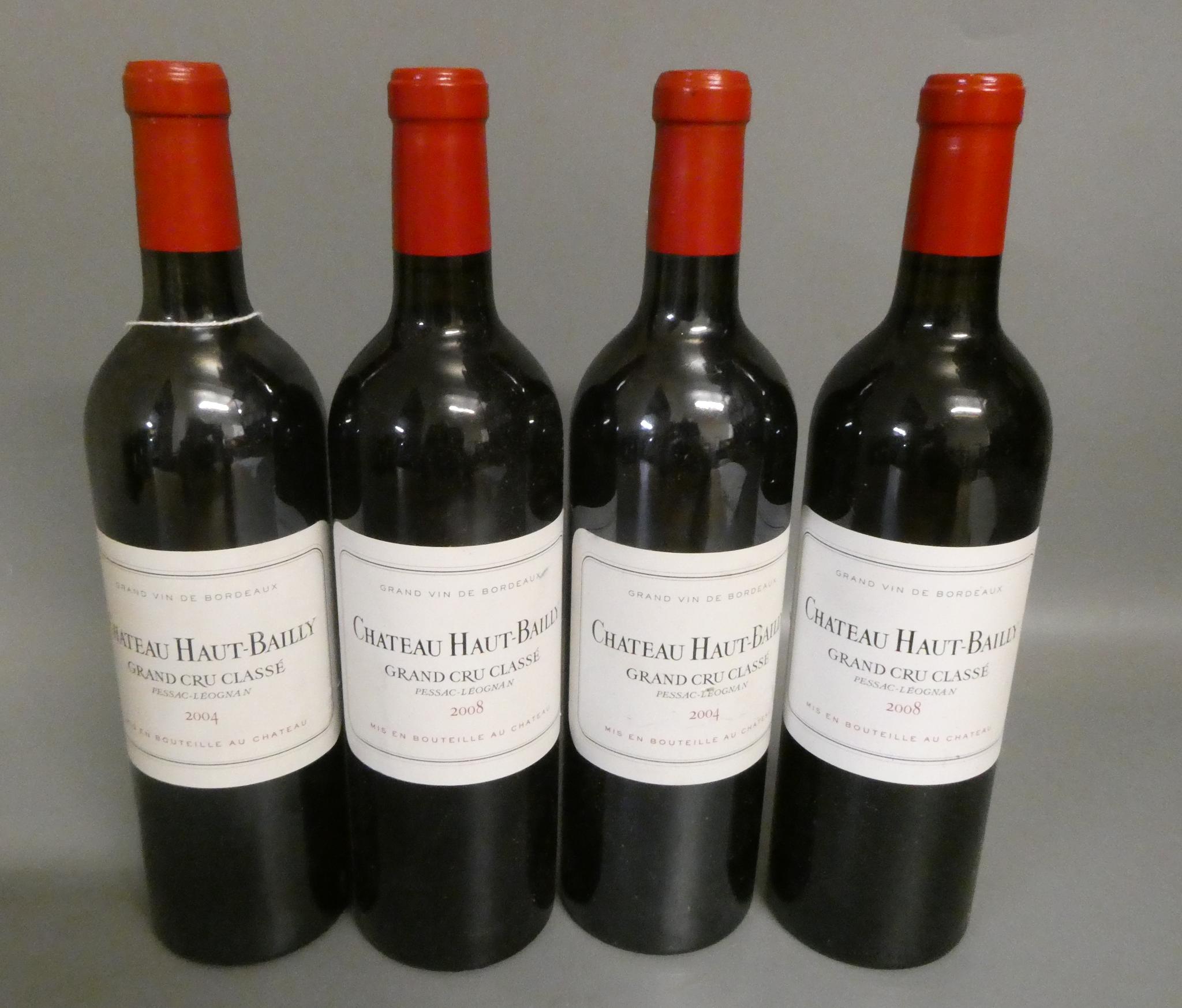 Four bottles Chateau Haut-Bailly, comprising two 2004 & two 2008, pessac-leognan, grand cru classe Image