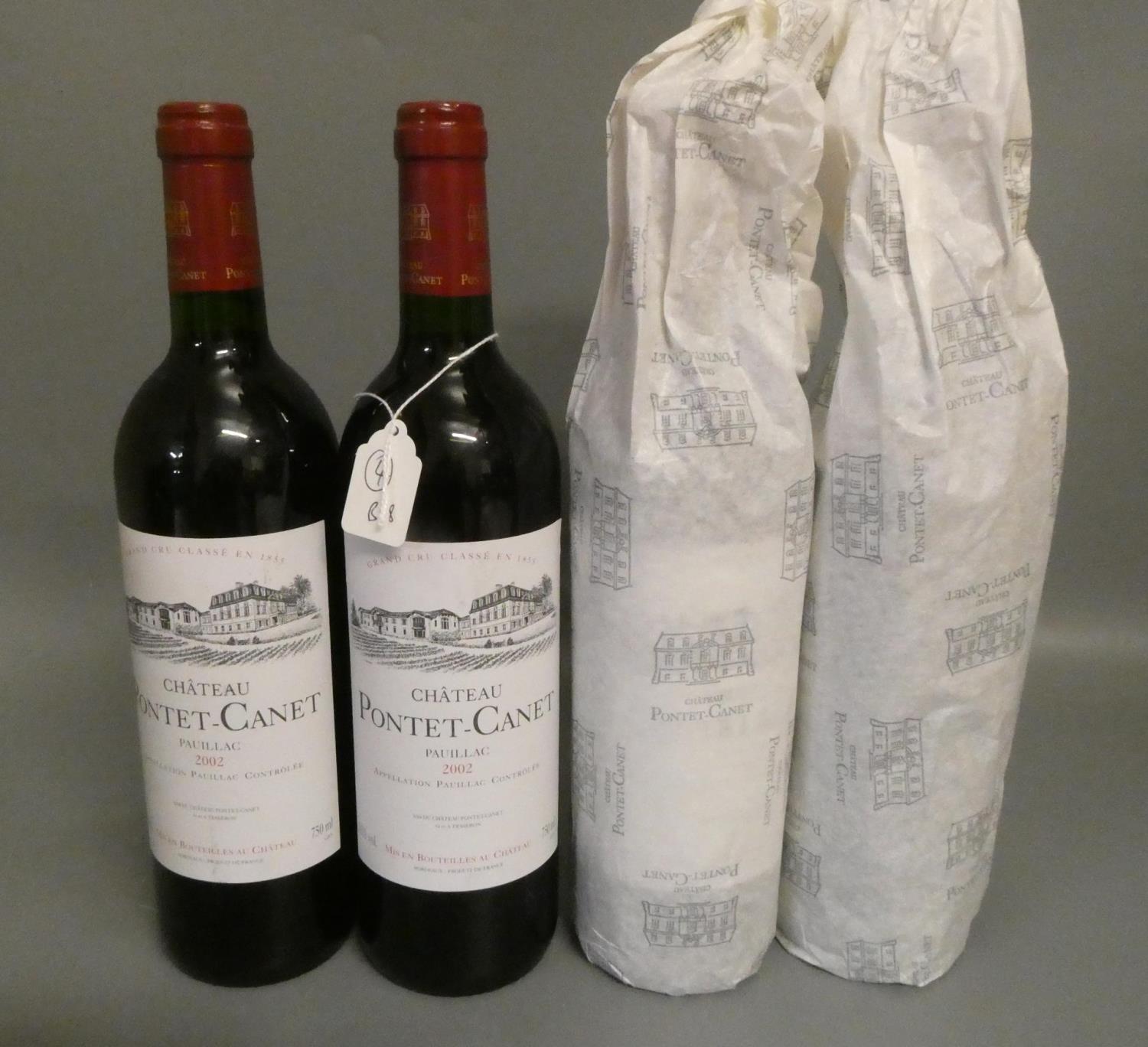 Four bottles Chateau Pontet-Canet, 2002, pauillac, grand cru classe (Est. plus 24% premium inc. VAT) Image