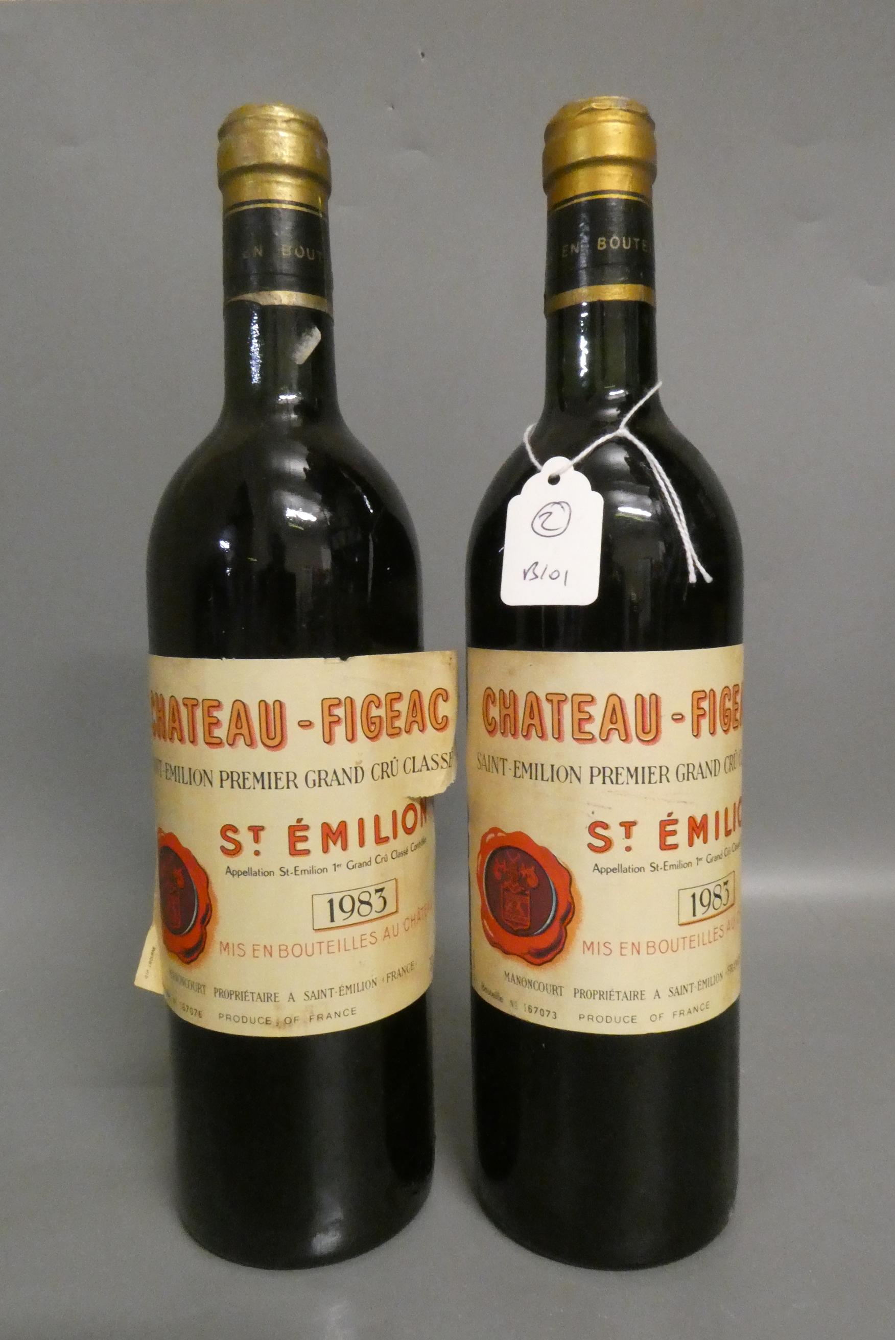 Two bottles Chateau-Figeac, 1983, Saint-Emilion, premier grand cru classe (Est. plus 24% premium Image