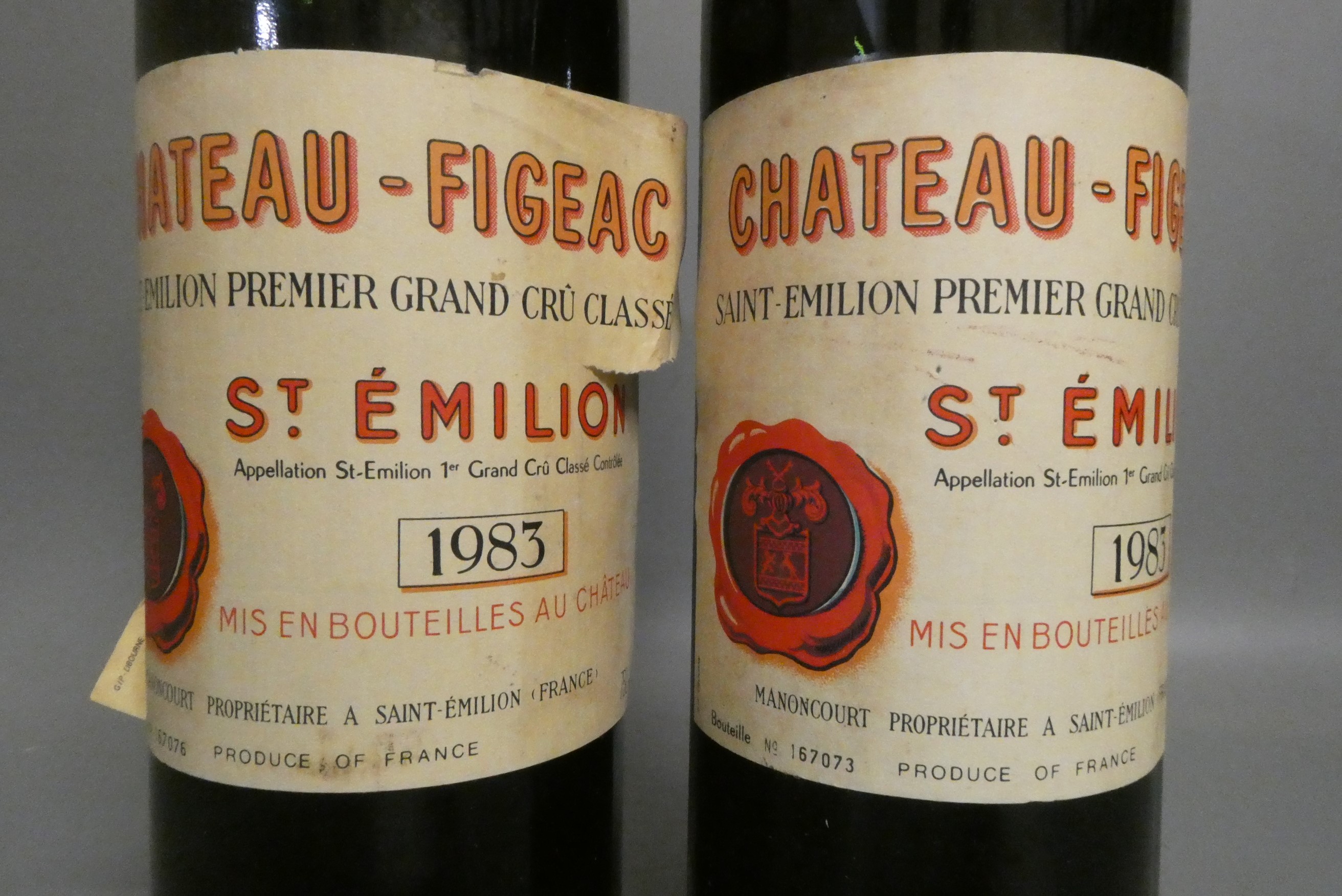 Two bottles Chateau-Figeac, 1983, Saint-Emilion, premier grand cru classe (Est. plus 24% premium Image