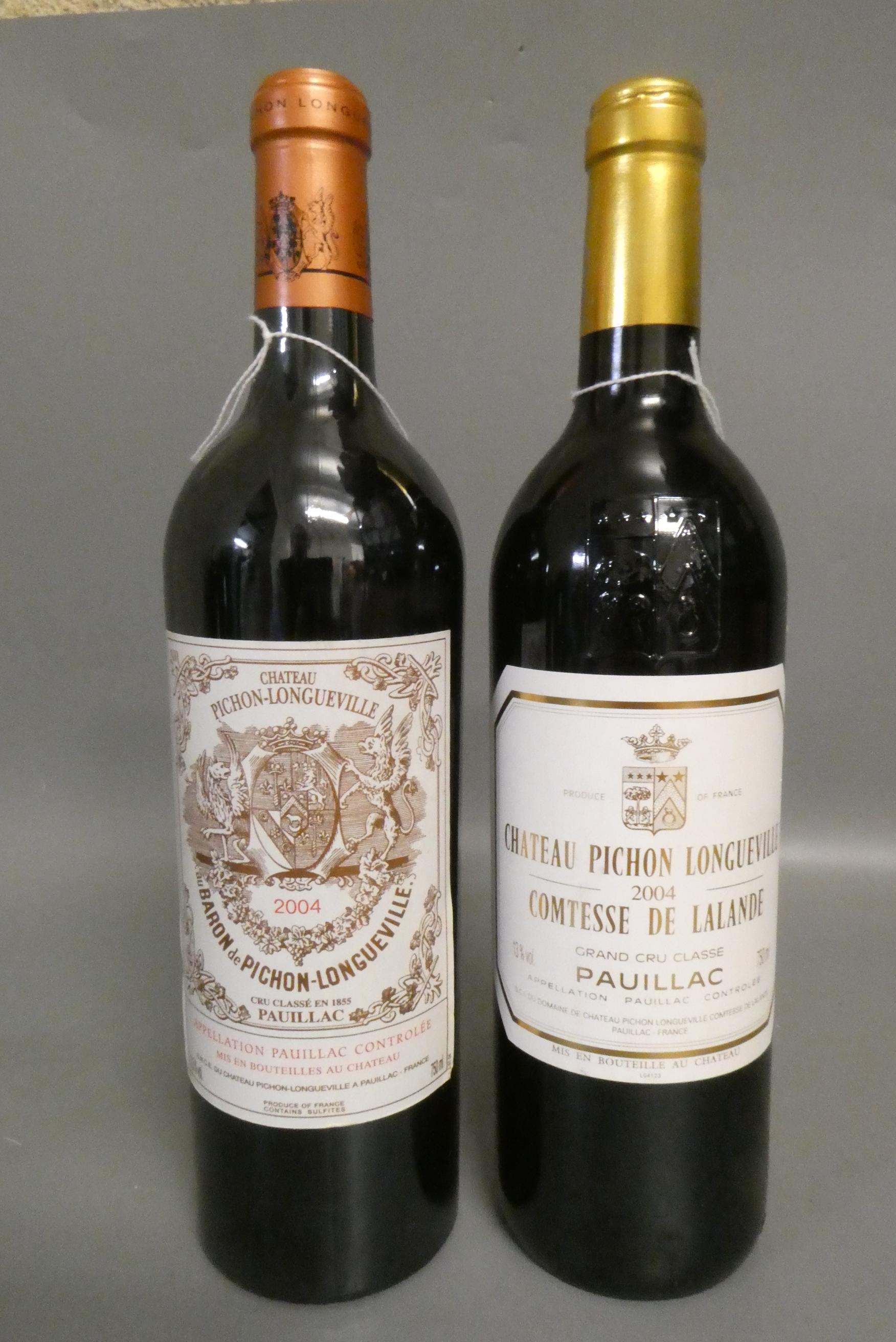 Two bottles Chateau Pichon-Longueville, 2004, comprising one Comtesse de Lalande pauillac grand cru Image