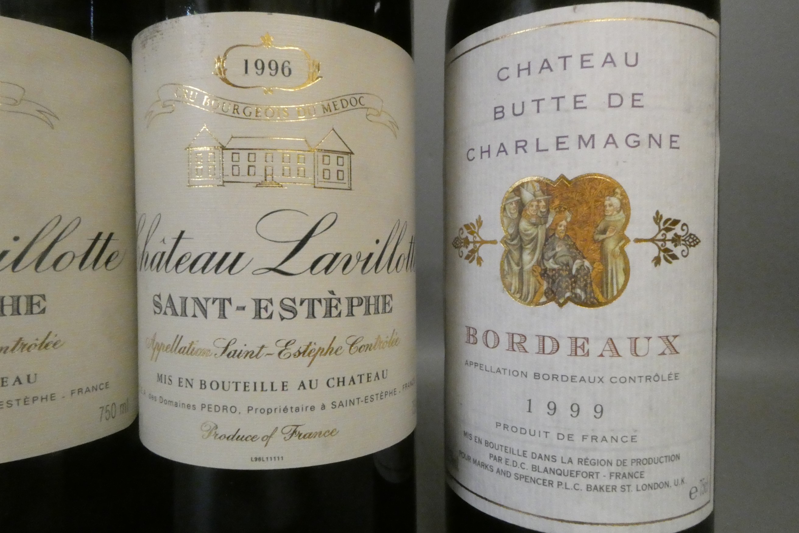 Nine bottles of Bordeaux Image