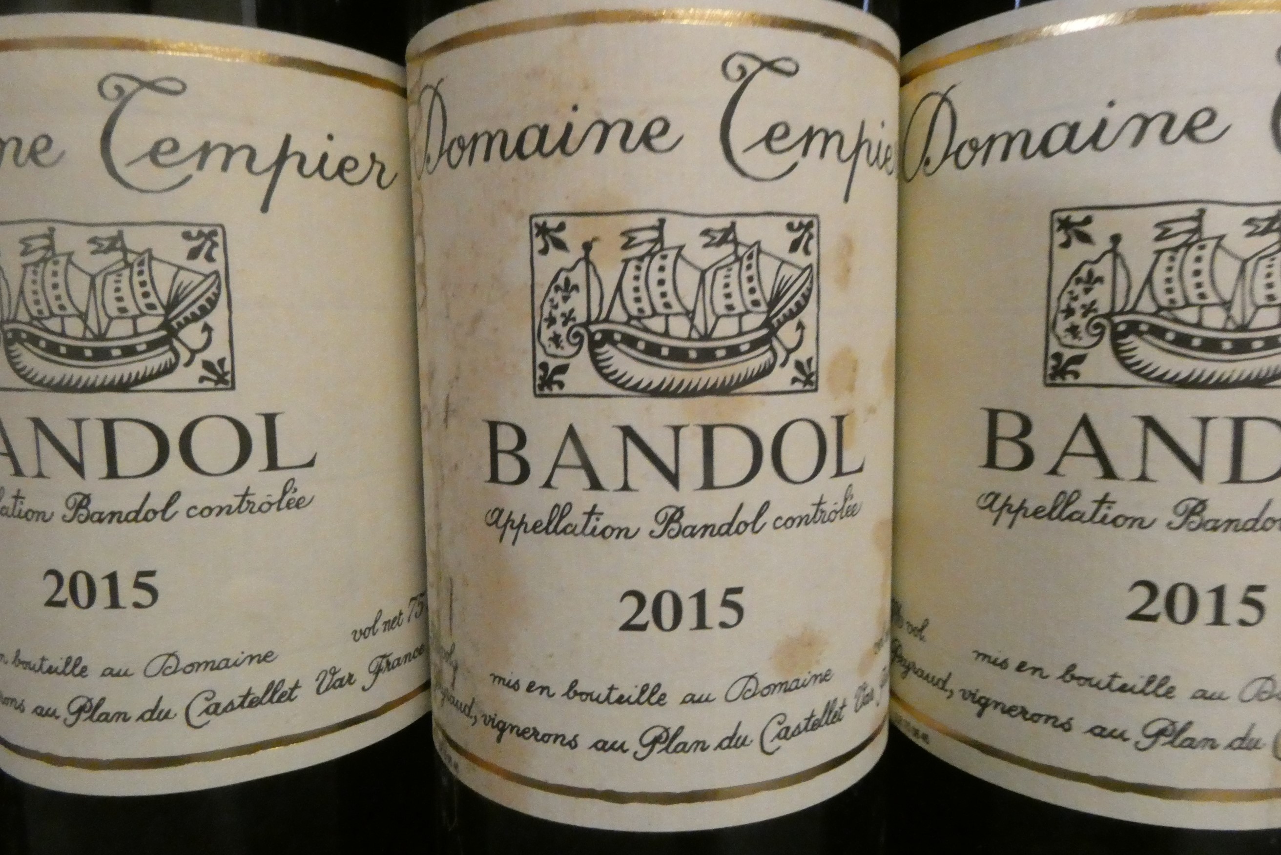 Five bottles Bandol, 2015, Domaine Tempier (Est. plus 24% premium inc. VAT) Image