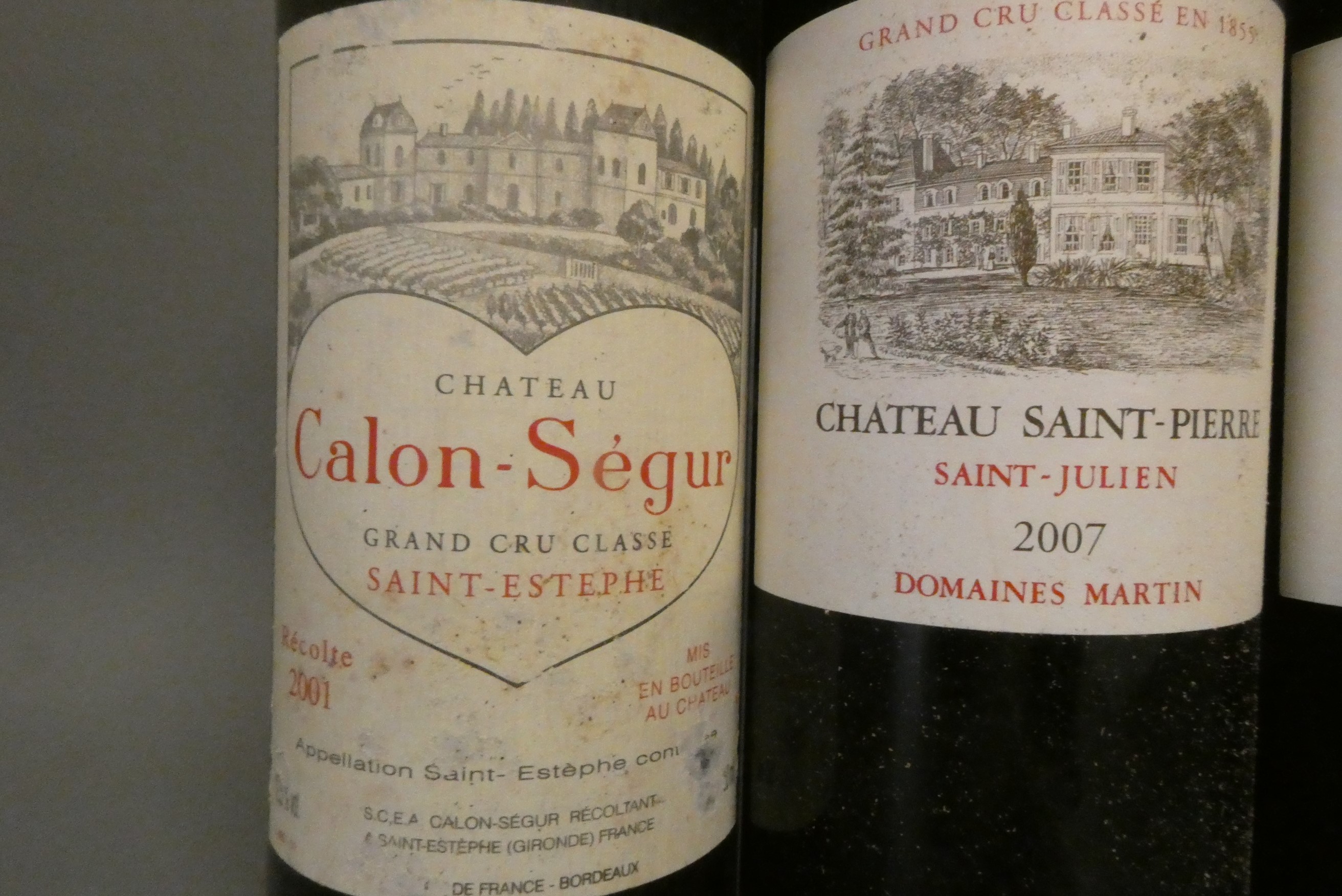 Two bottles Chateau Saint-Pierre, 2007, Saint-Julien, together with one Chateau Calon-Segur, 2001, Image