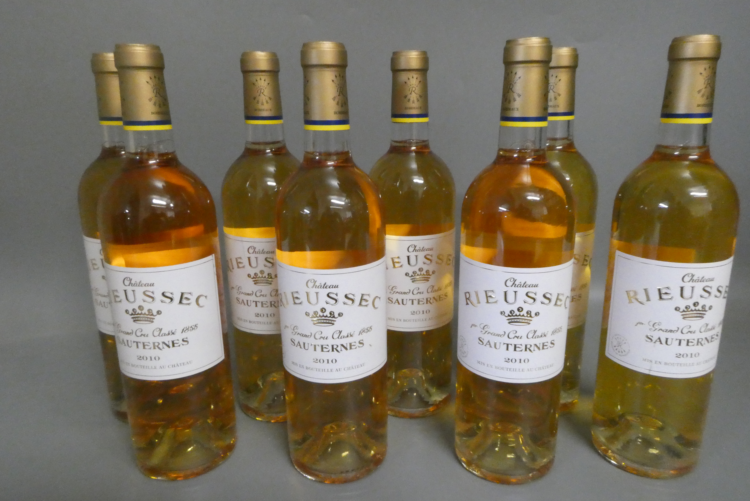 Eight bottles Chateau Rieussec, 2010, 1er grand cru classe, sauternes (Est. plus 24% premium inc. Image