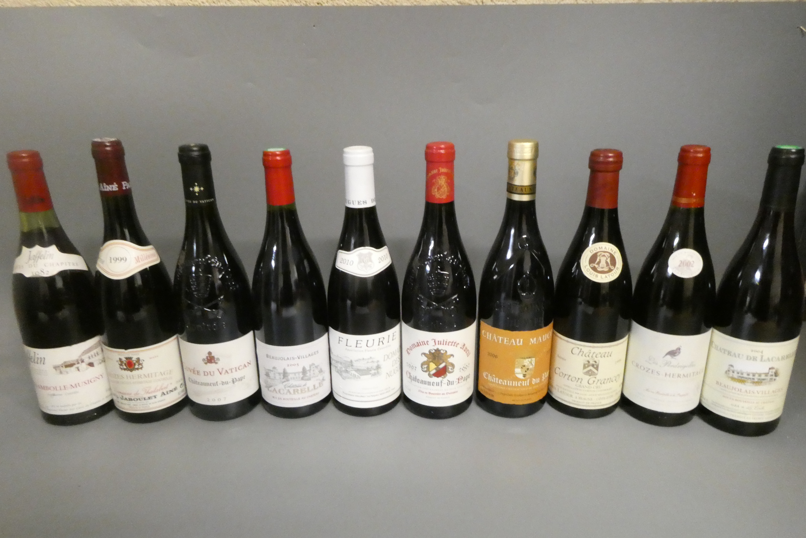 Ten bottles of red Burgundy & Rhone Image